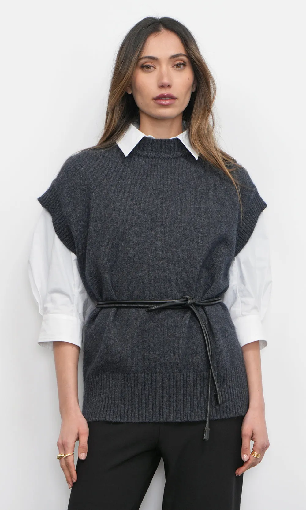Jamie Oversized Open Back Vest G258WT6093
