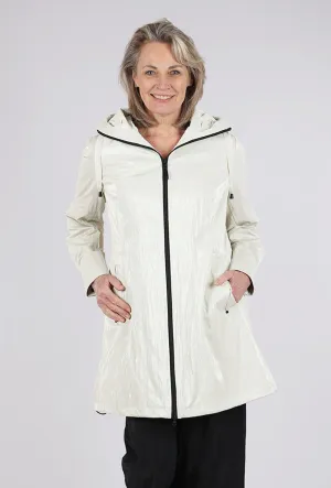 Folder Sporty Luster Hooded Anorak, Cream