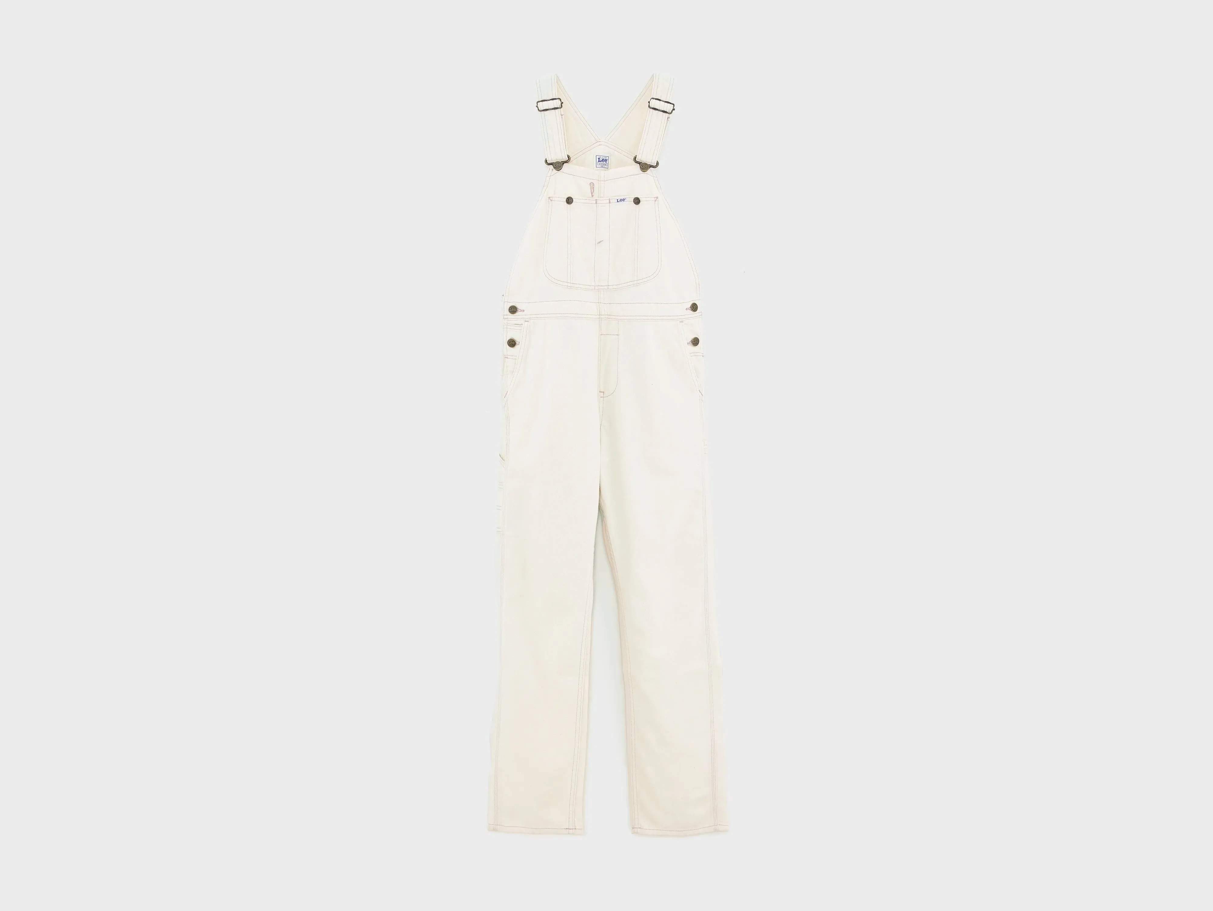 Straight Bib Overalls  (251 / W / ECRU) Subtle-Print