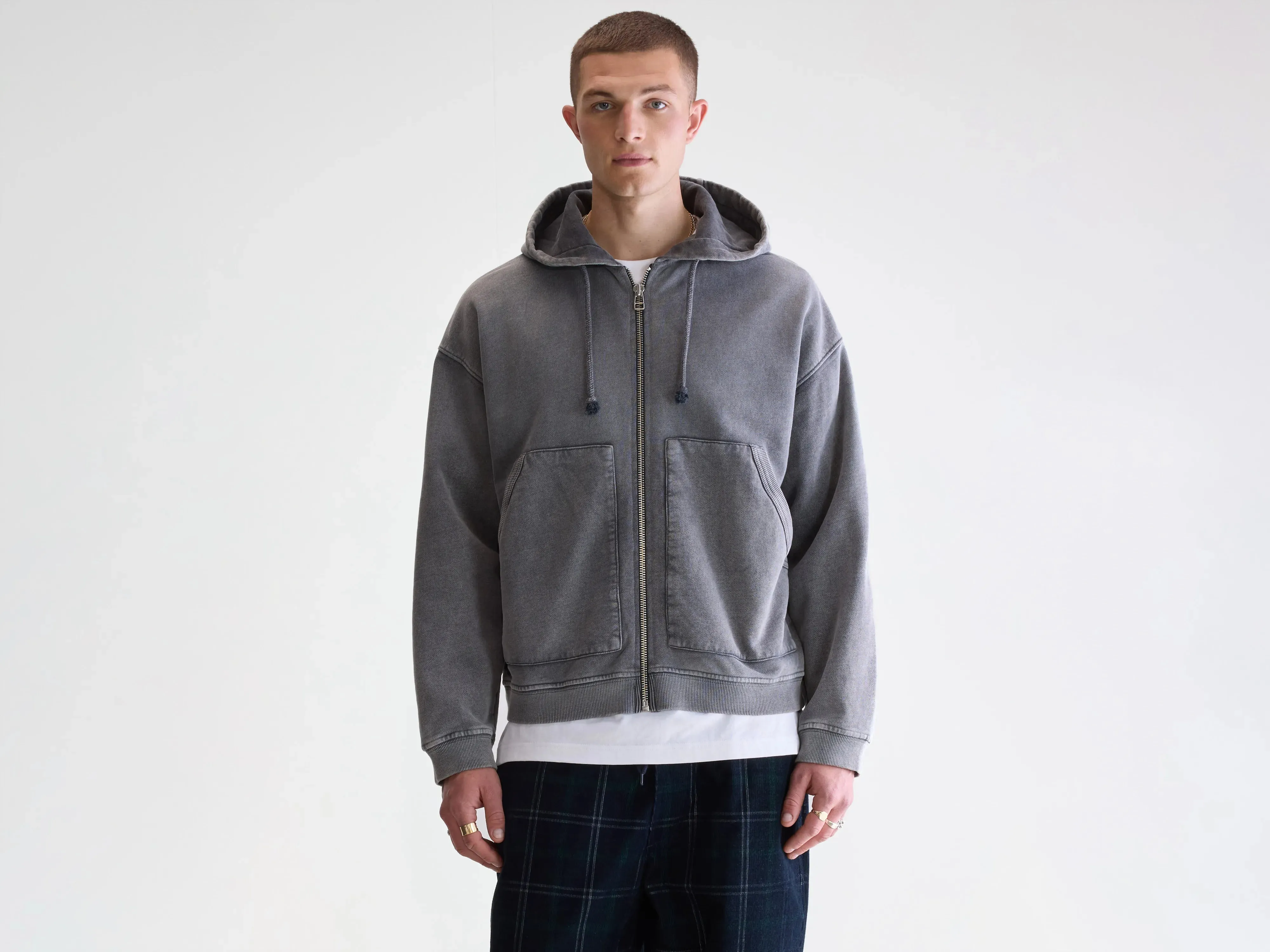 Falkon zip-up hoodie (252 / M / BLACK BLUE) Hiking Outfit product brooch style