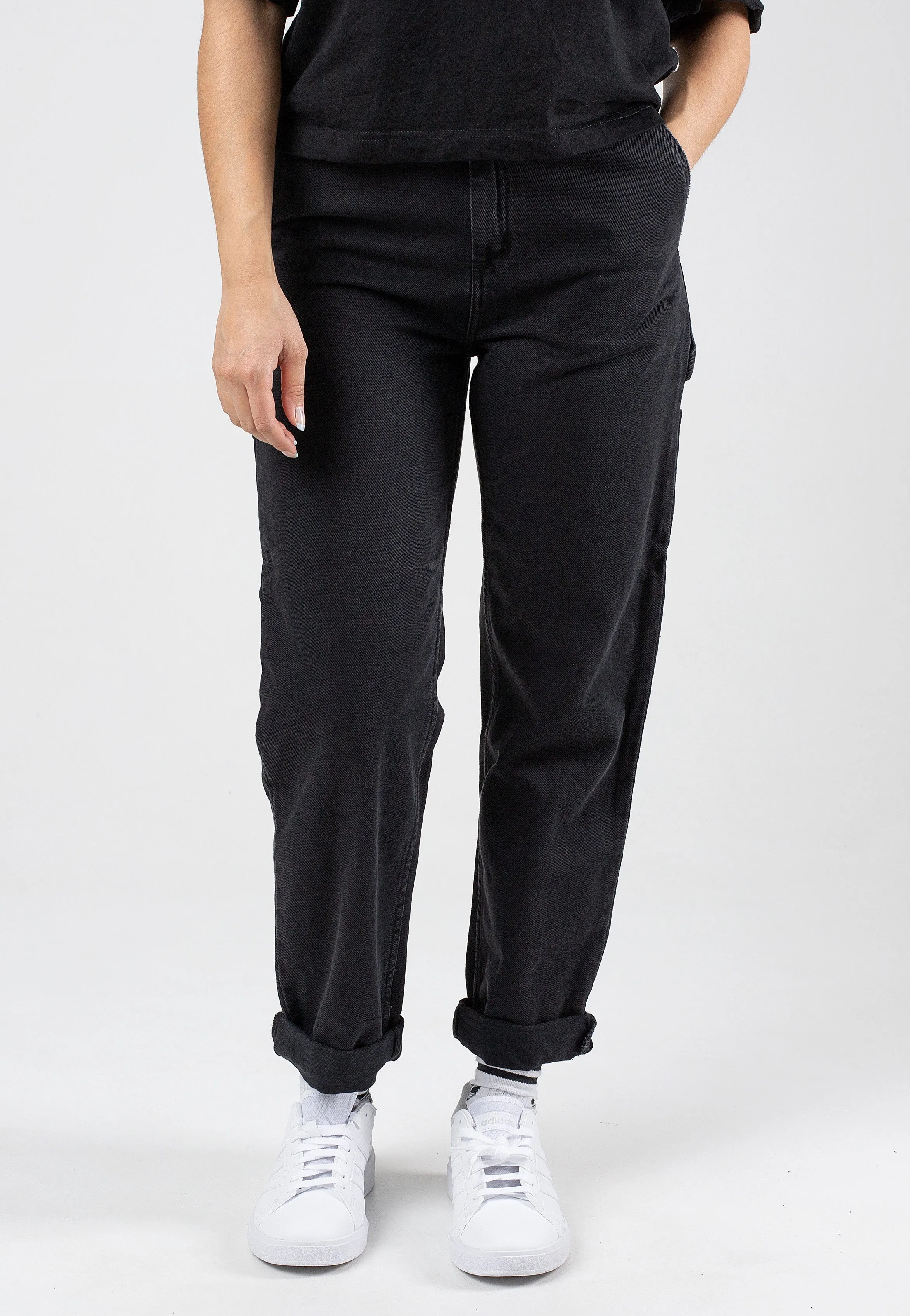 Winter Warmth Durable Carhartt WIP - W' Pierce Stone Washed Black - Jeans