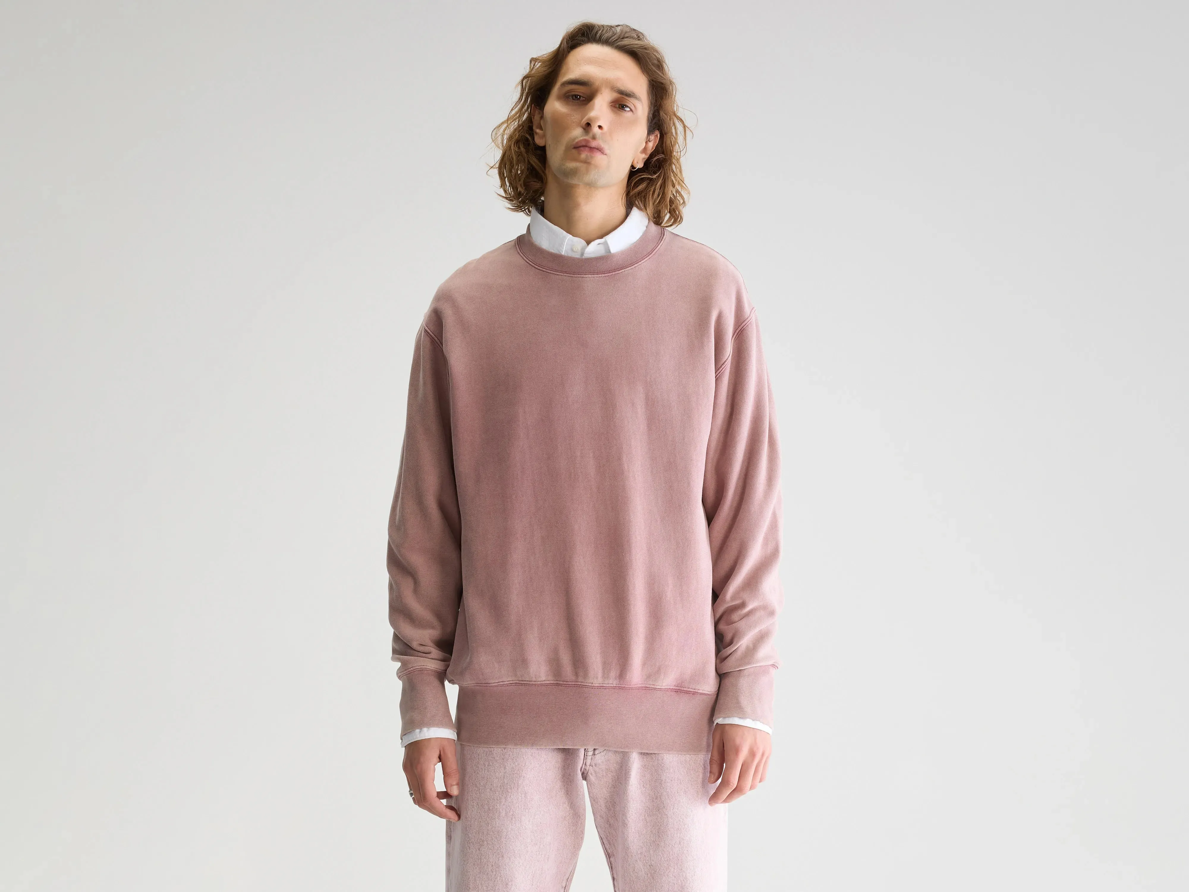 goes with high heels product display Flake crewneck sweatshirt (251 / M / LYCHEE)