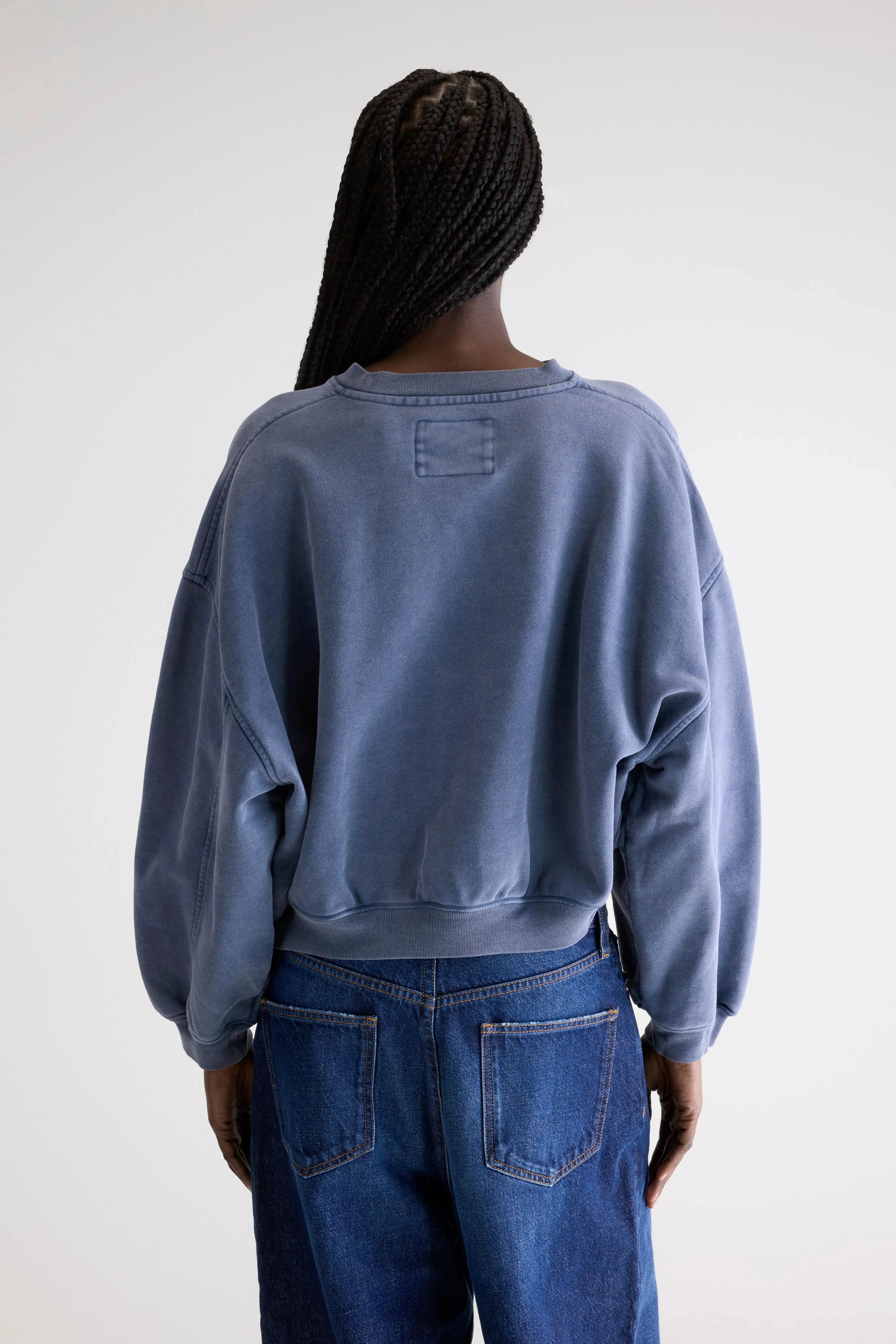 Street Style Comfort Fancy cropped crewneck sweatshirt (252 / W / BLUES)