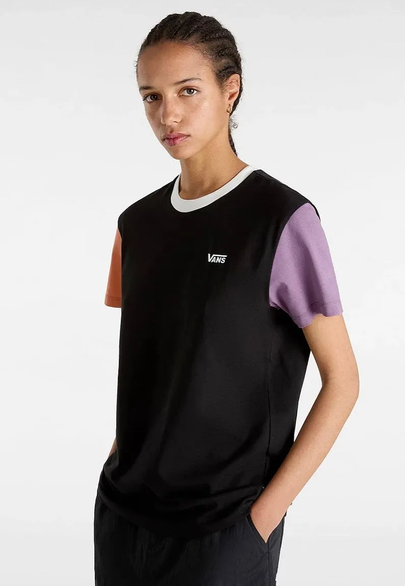 On-the-Go Fashion Embroidered Vans - Colorblock Bff Black/Marshmallow - T-Shirt