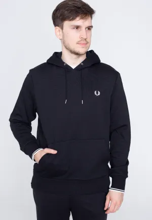 Fred Perry - Tipped Hooded Black - Hoodie Golf Apparel cafeteria look