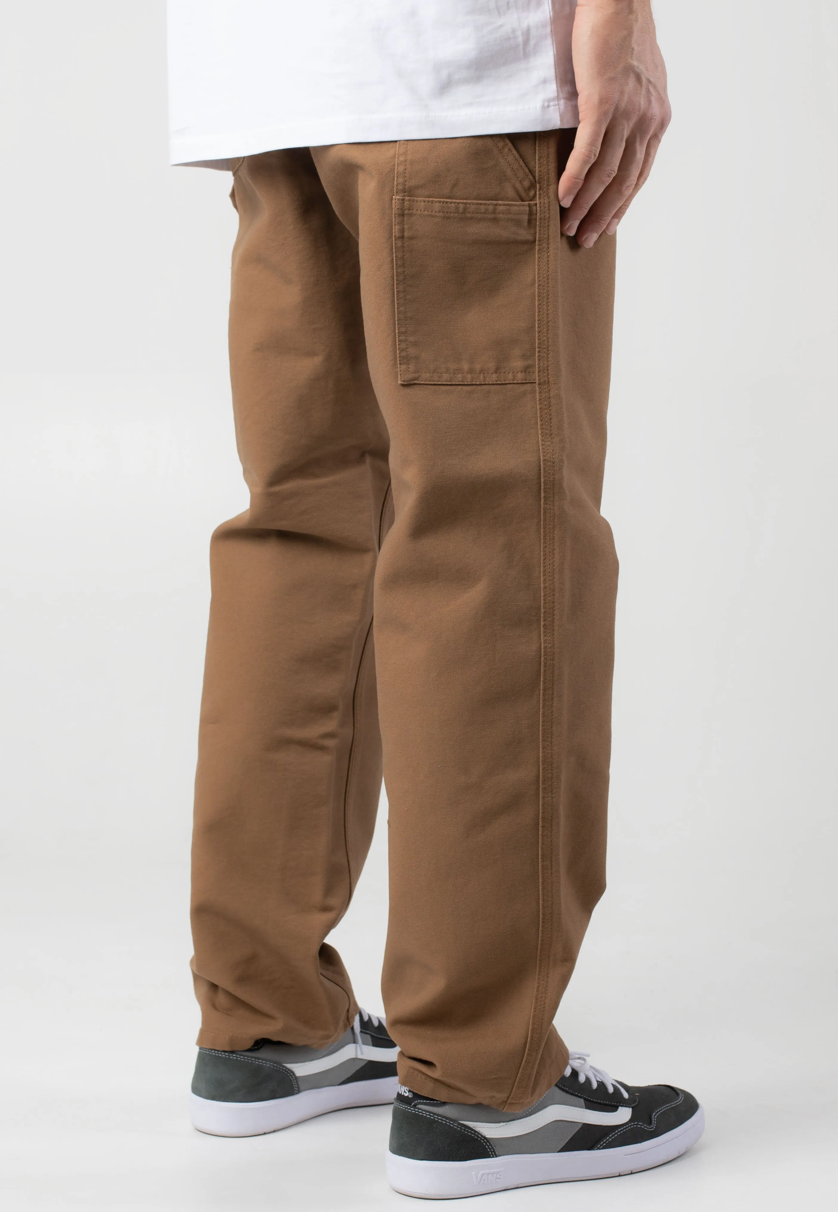 Stretch Comfort Carhartt WIP - Single Knee Rinsed Hamilton Brown - Pants