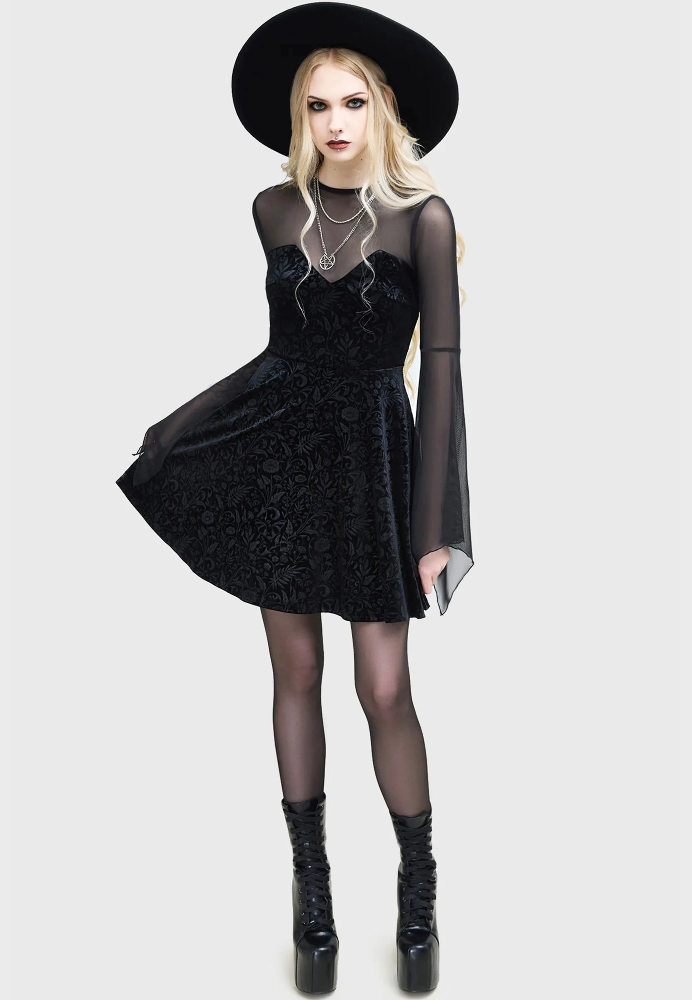 Killstar x Moonbloom - Enigma Garden Black - Dress Casual Silhouette Contemporary Look