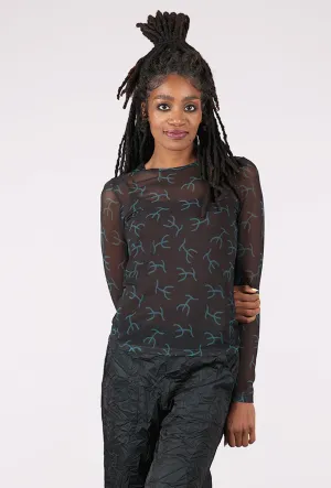 Holiday Style Trend Trendy Top Mika Mesh Tee, Poseidon