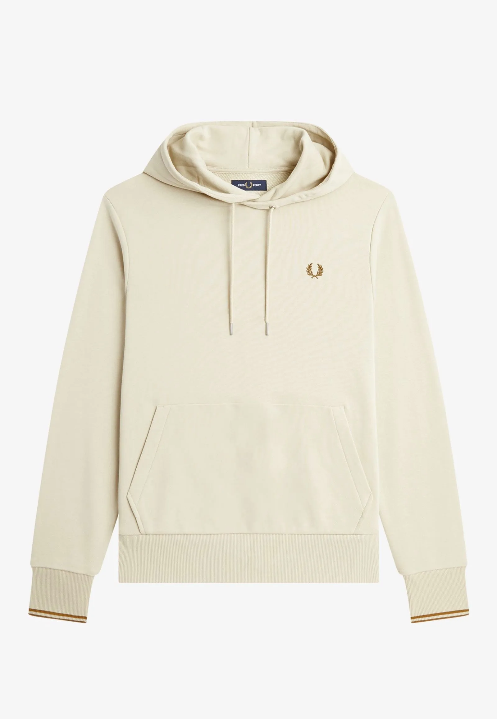 Stretchy Material Fred Perry - Tipped Hooded Oatmeal - Hoodie