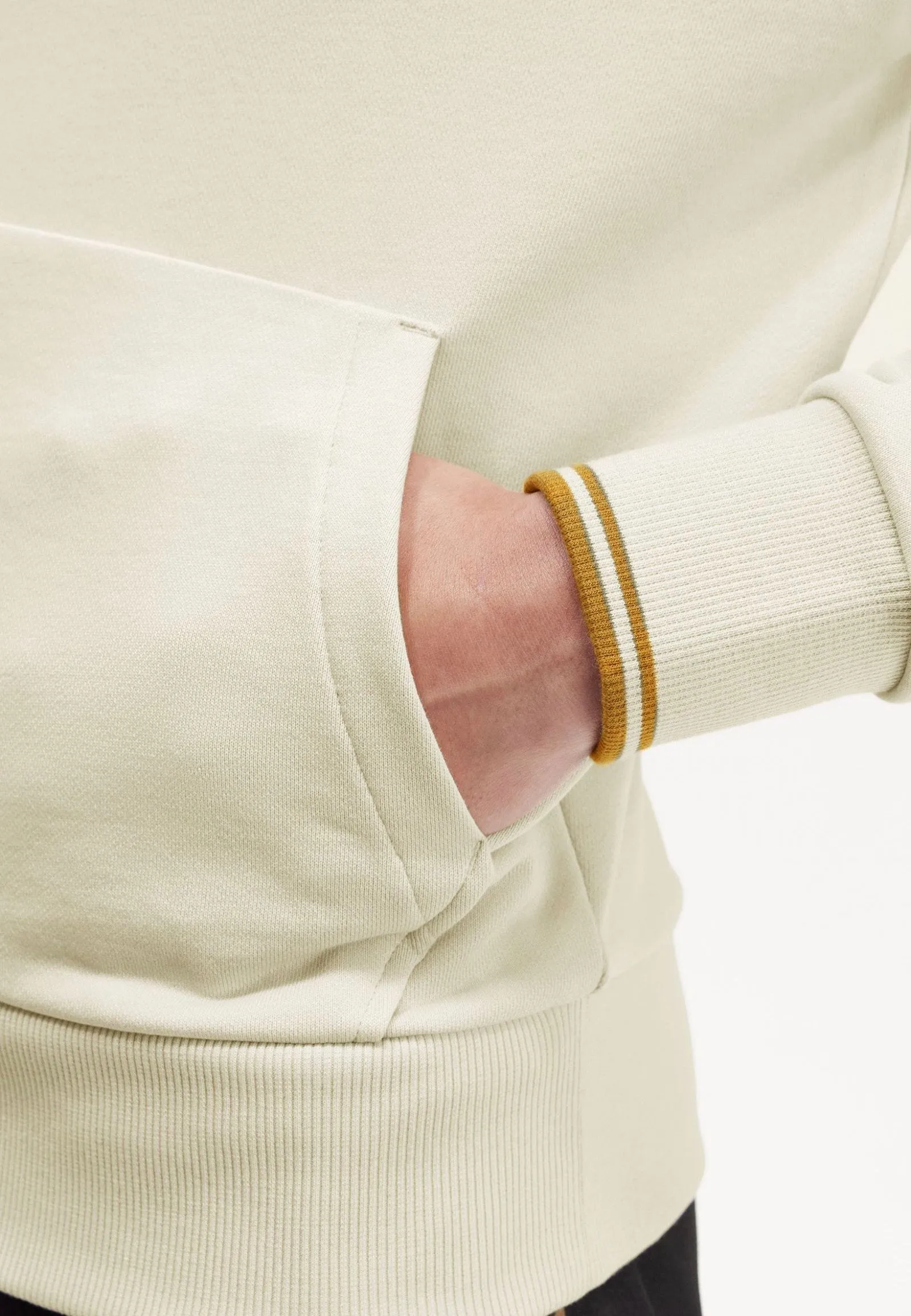 Stretchy Material Fred Perry - Tipped Hooded Oatmeal - Hoodie