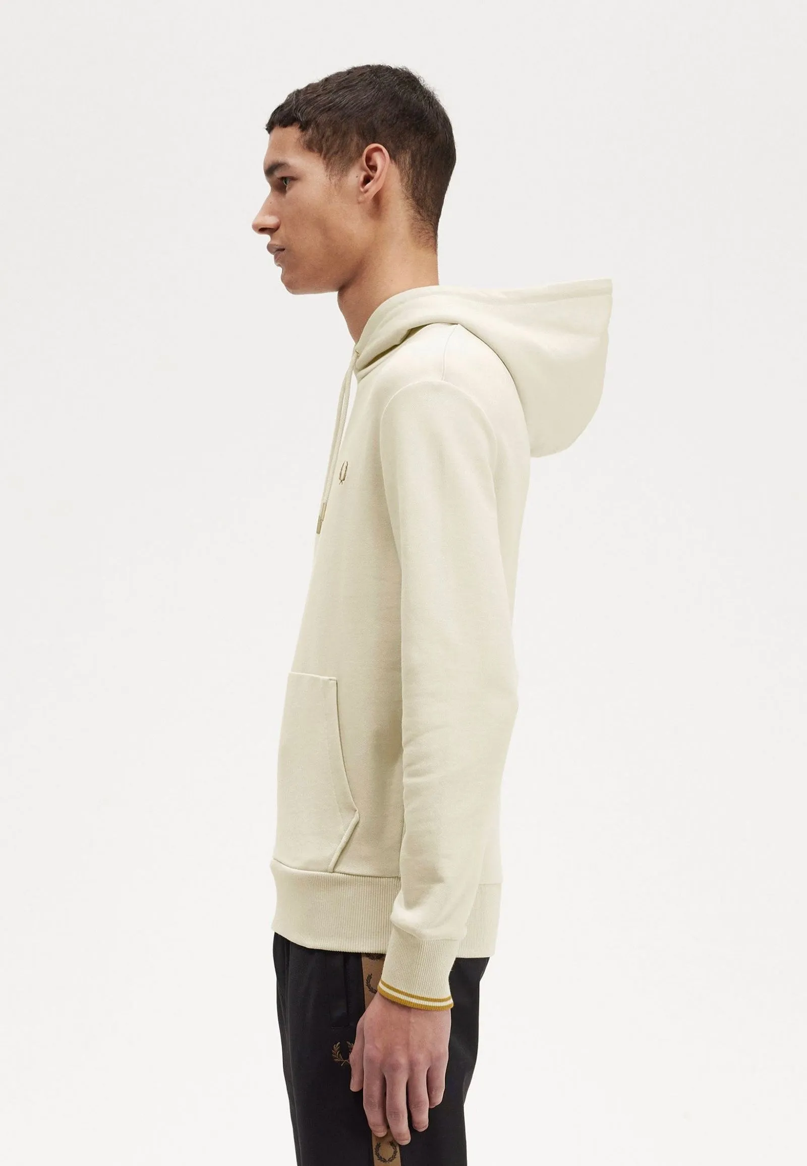 Stretchy Material Fred Perry - Tipped Hooded Oatmeal - Hoodie