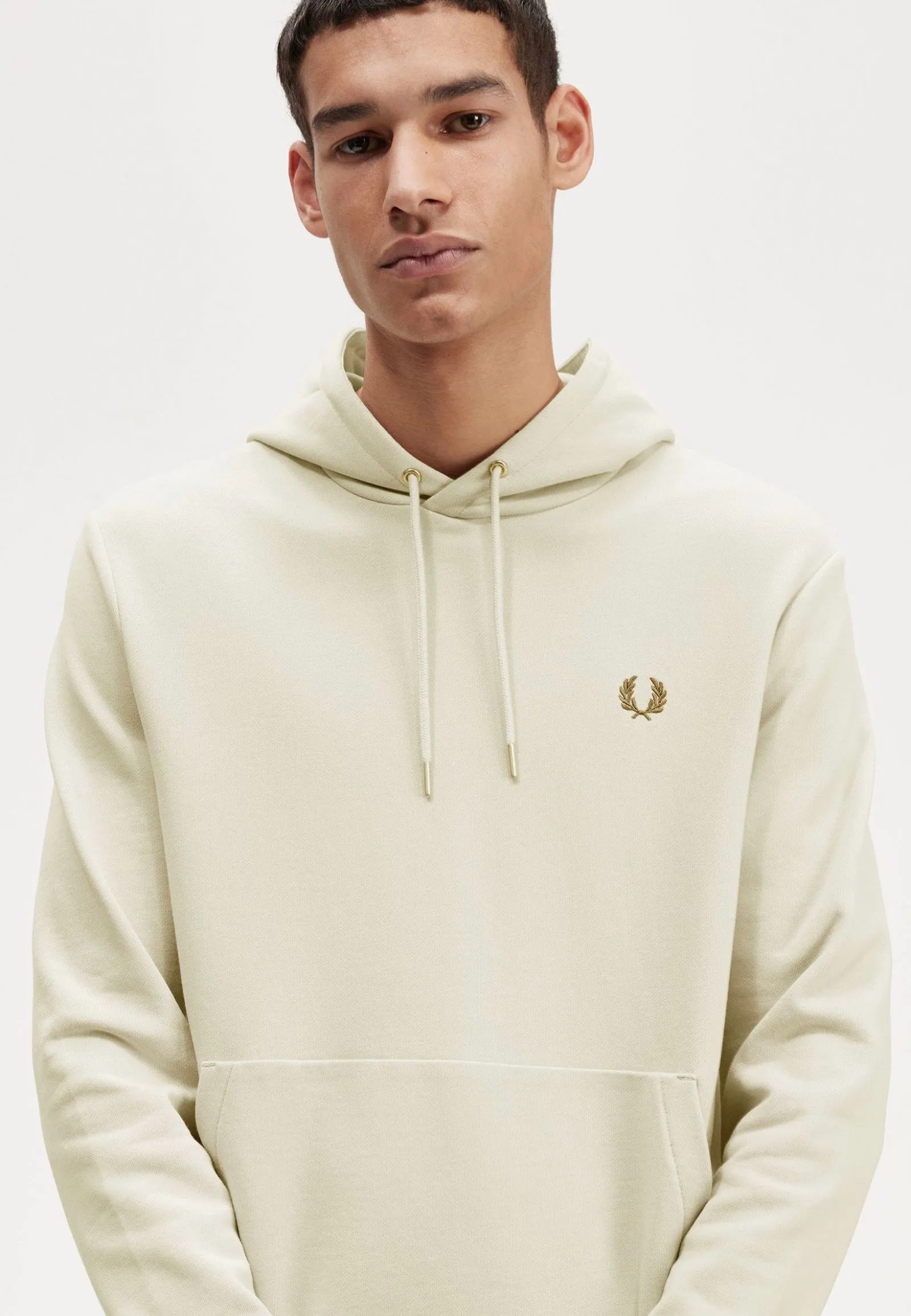 Stretchy Material Fred Perry - Tipped Hooded Oatmeal - Hoodie