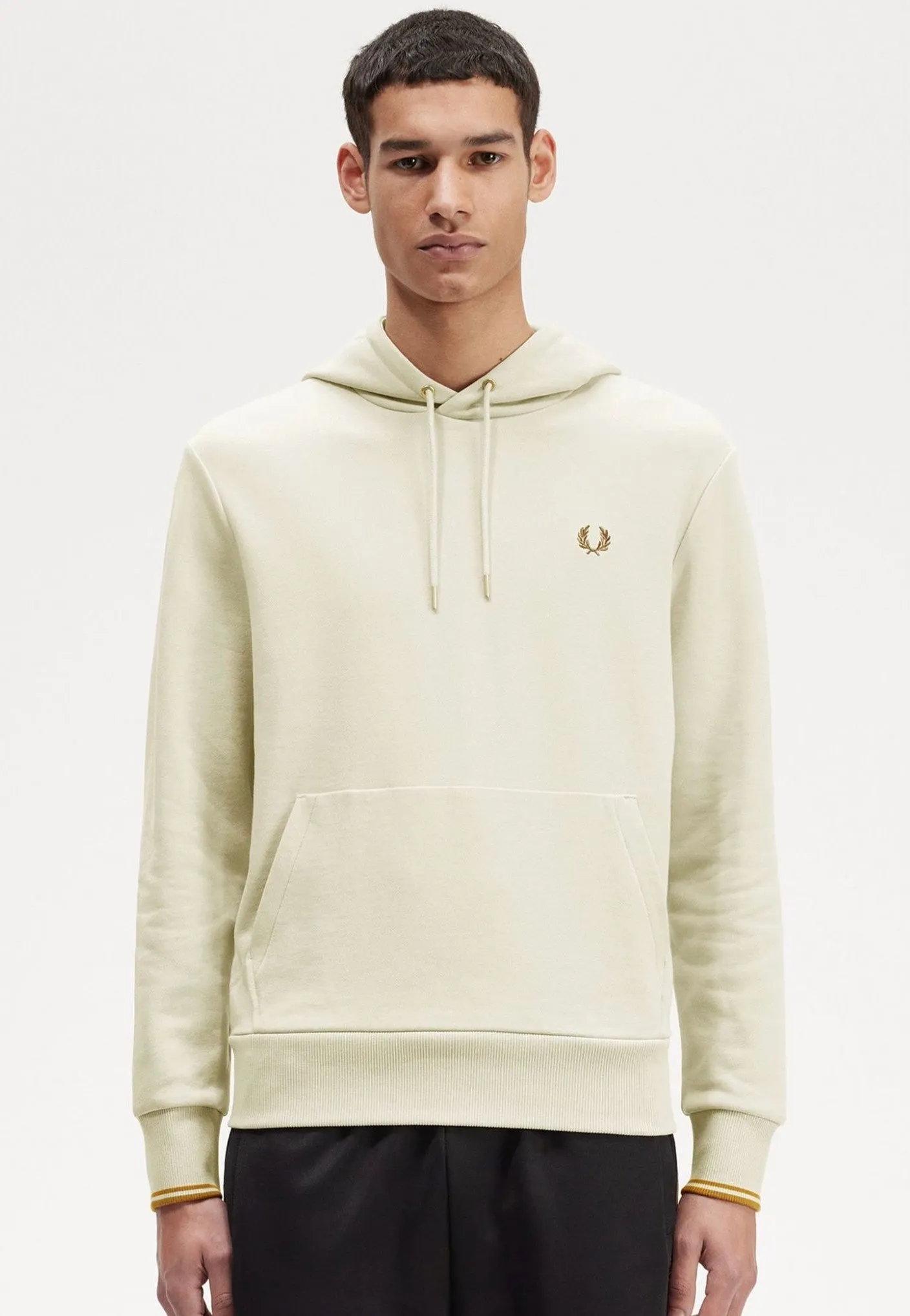 Fred Perry - Tipped Hooded Oatmeal - Hoodie Gym Session
