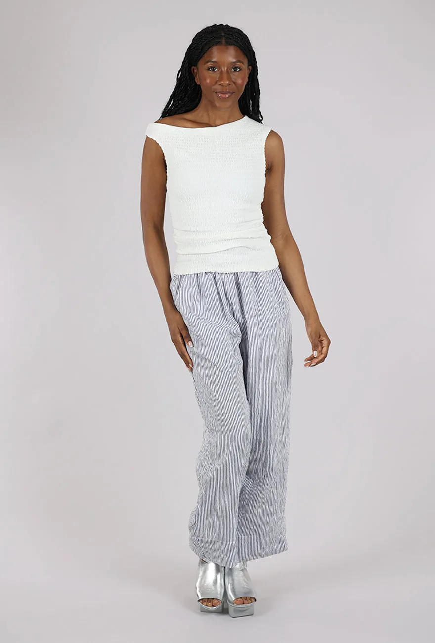Stretchy Slim Jersey Top, Off White Modern Look