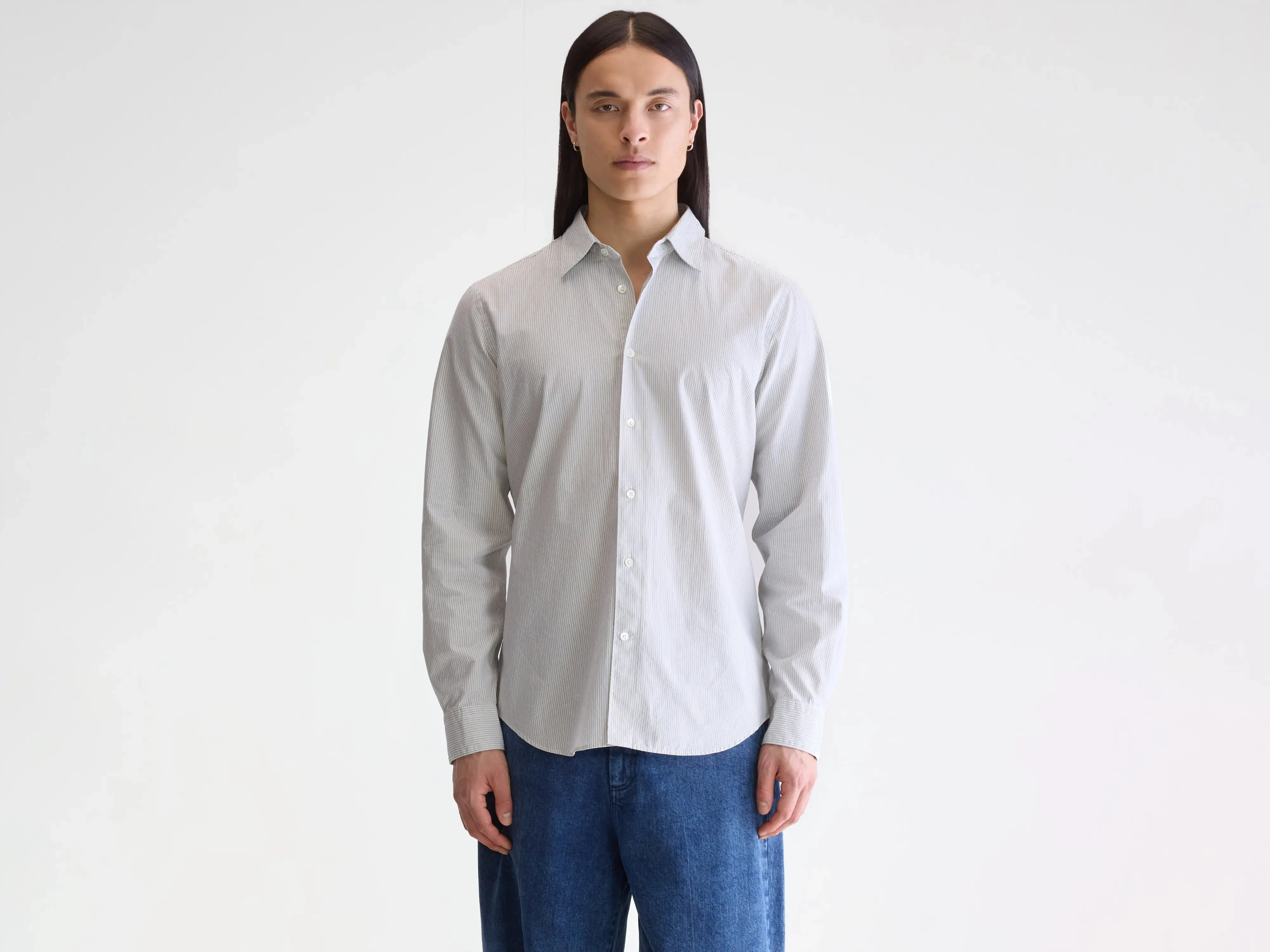 tech fabric Date night Gabe slim shirt (252 / M / STRIPE U)