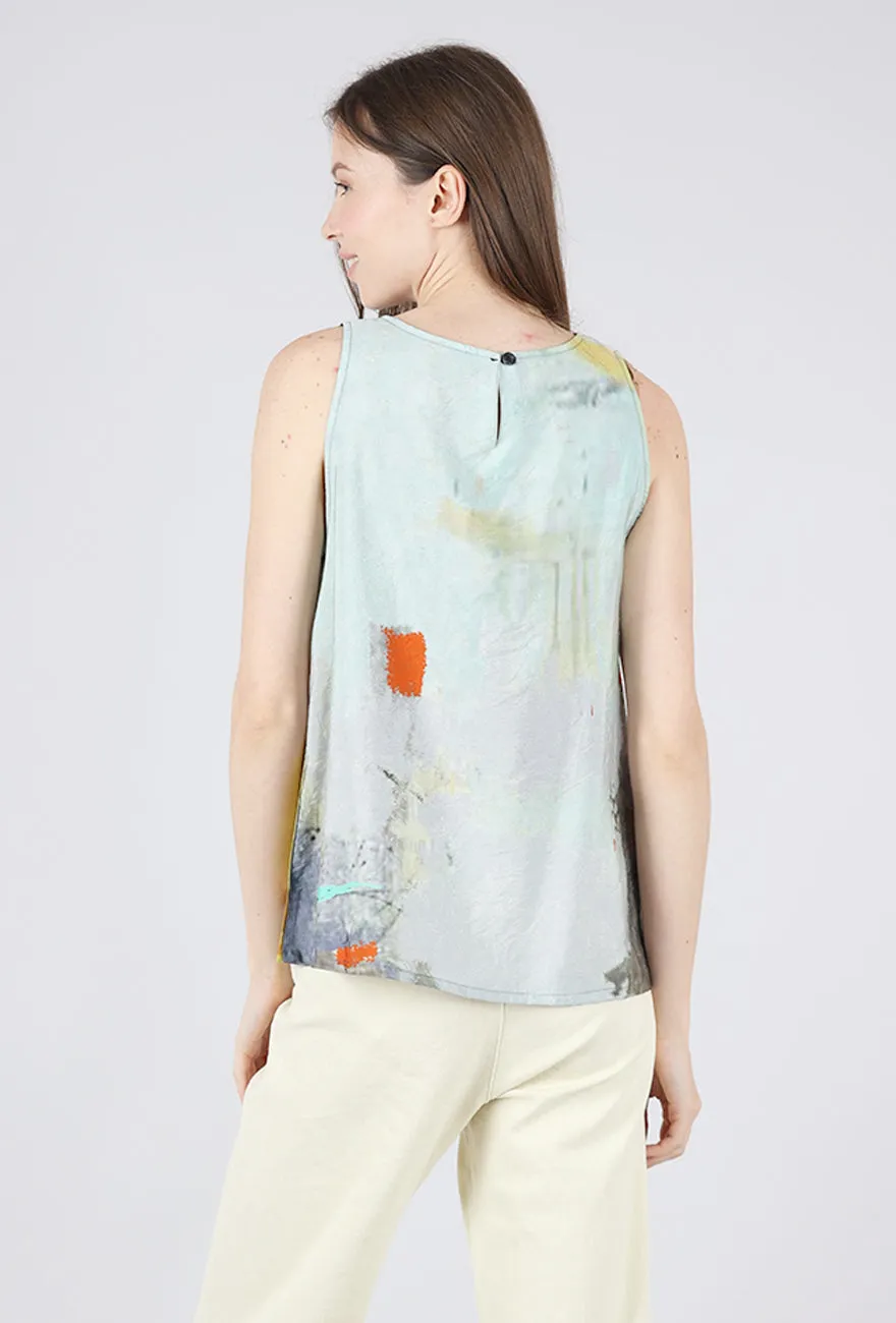 Style Flex Essential Print Tank, Gold/Sage
