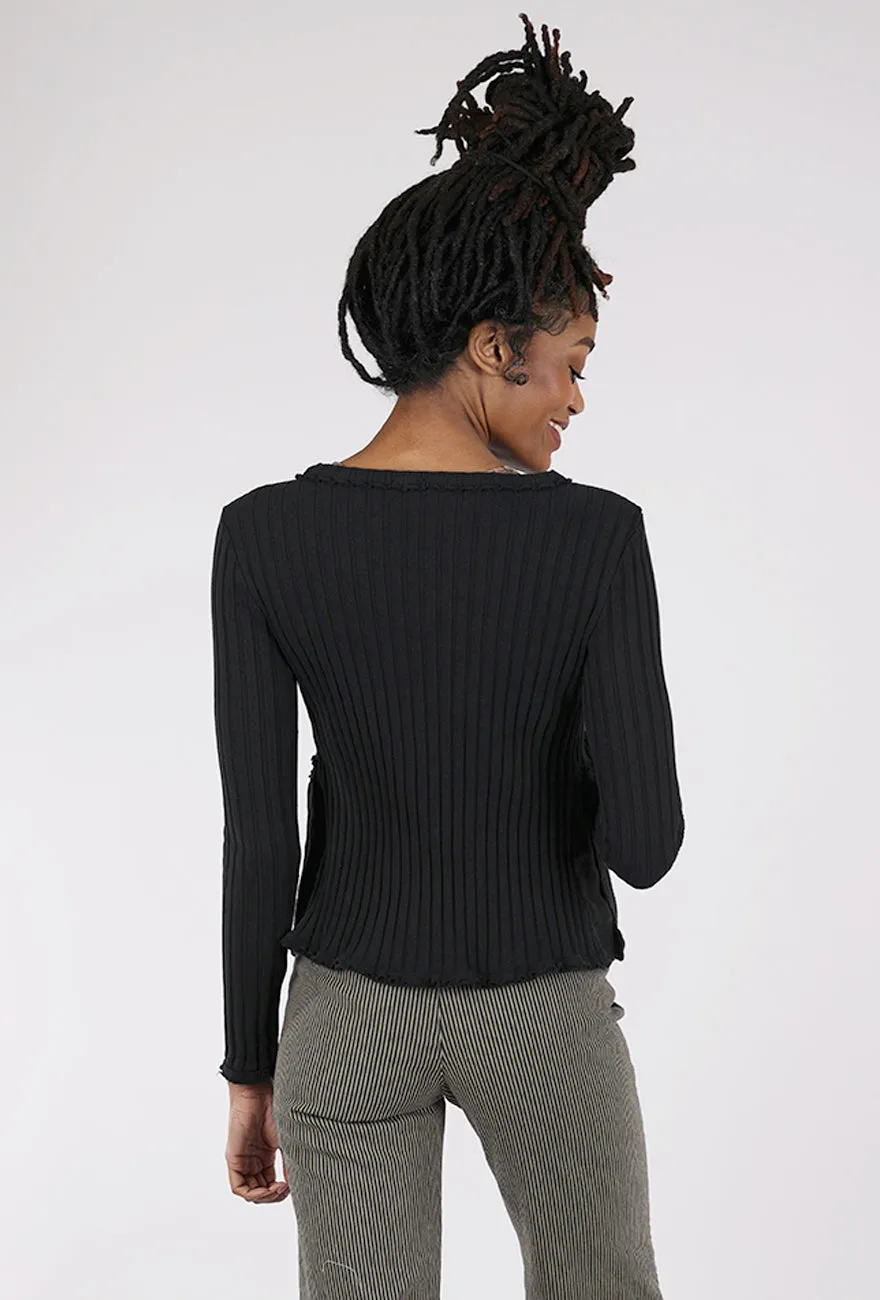 Style Meets Function Mixed Media Shrunken Jacket, Black