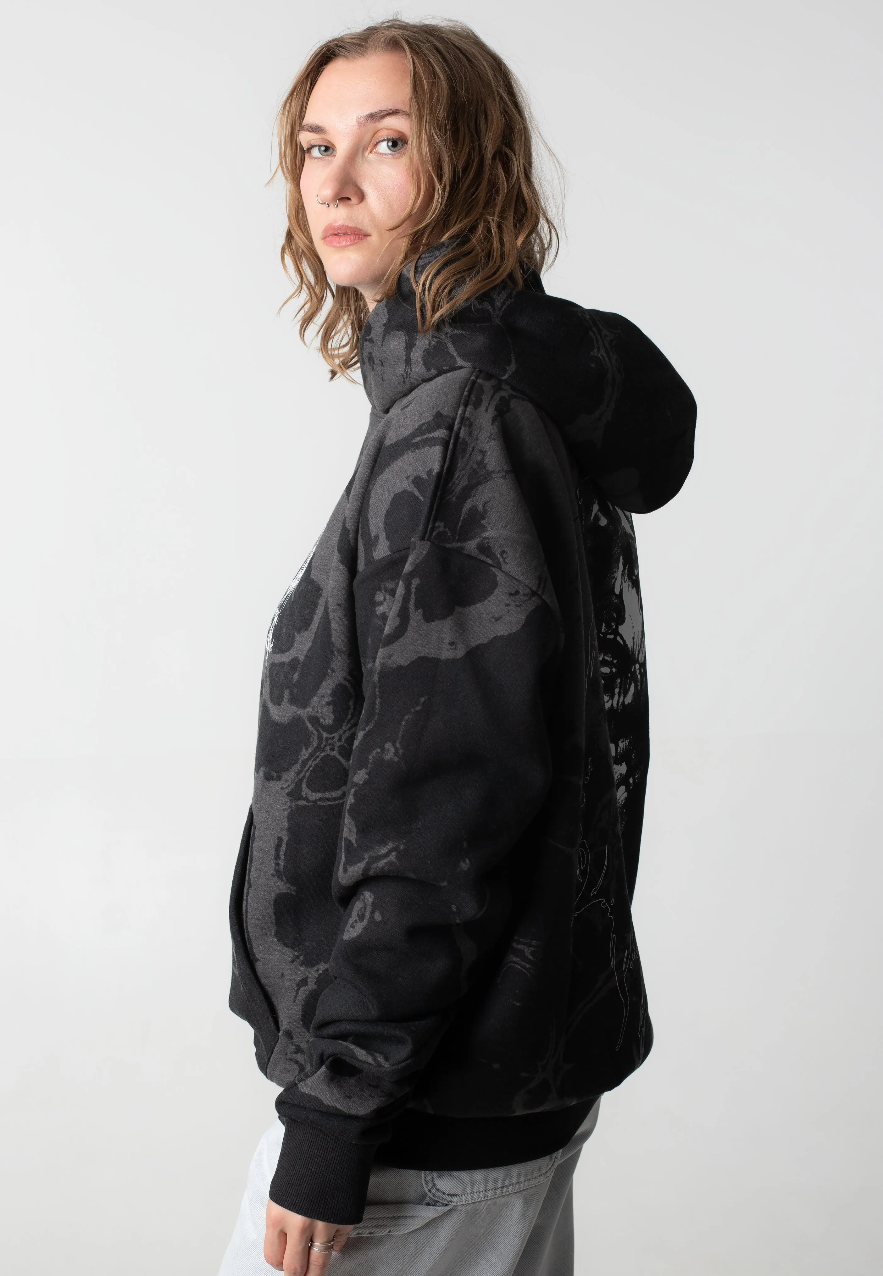 Stylish Combination Stay Cold Apparel - Strangled Oversized Black - Hoodie