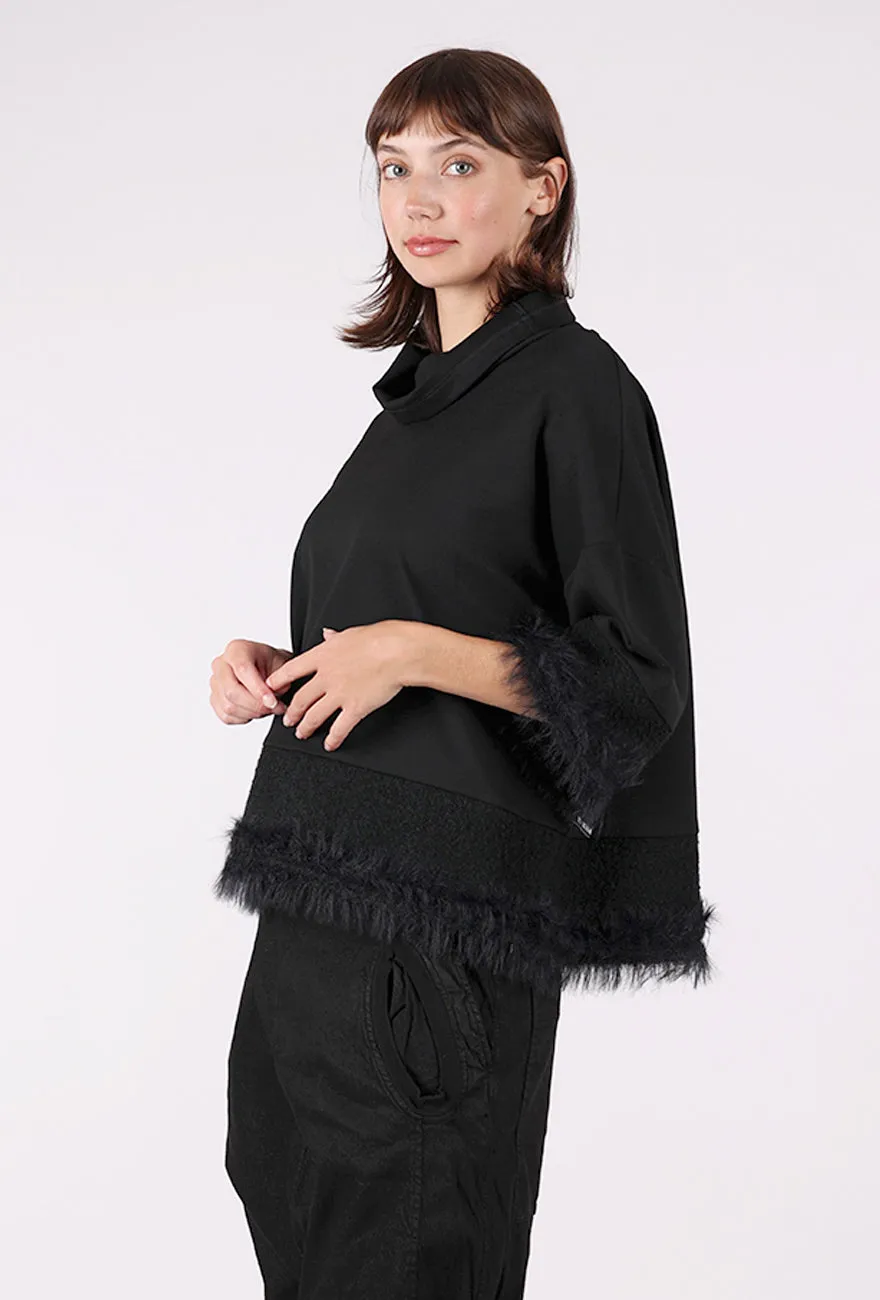Stylish Comfort Kova Fringed Top, Black