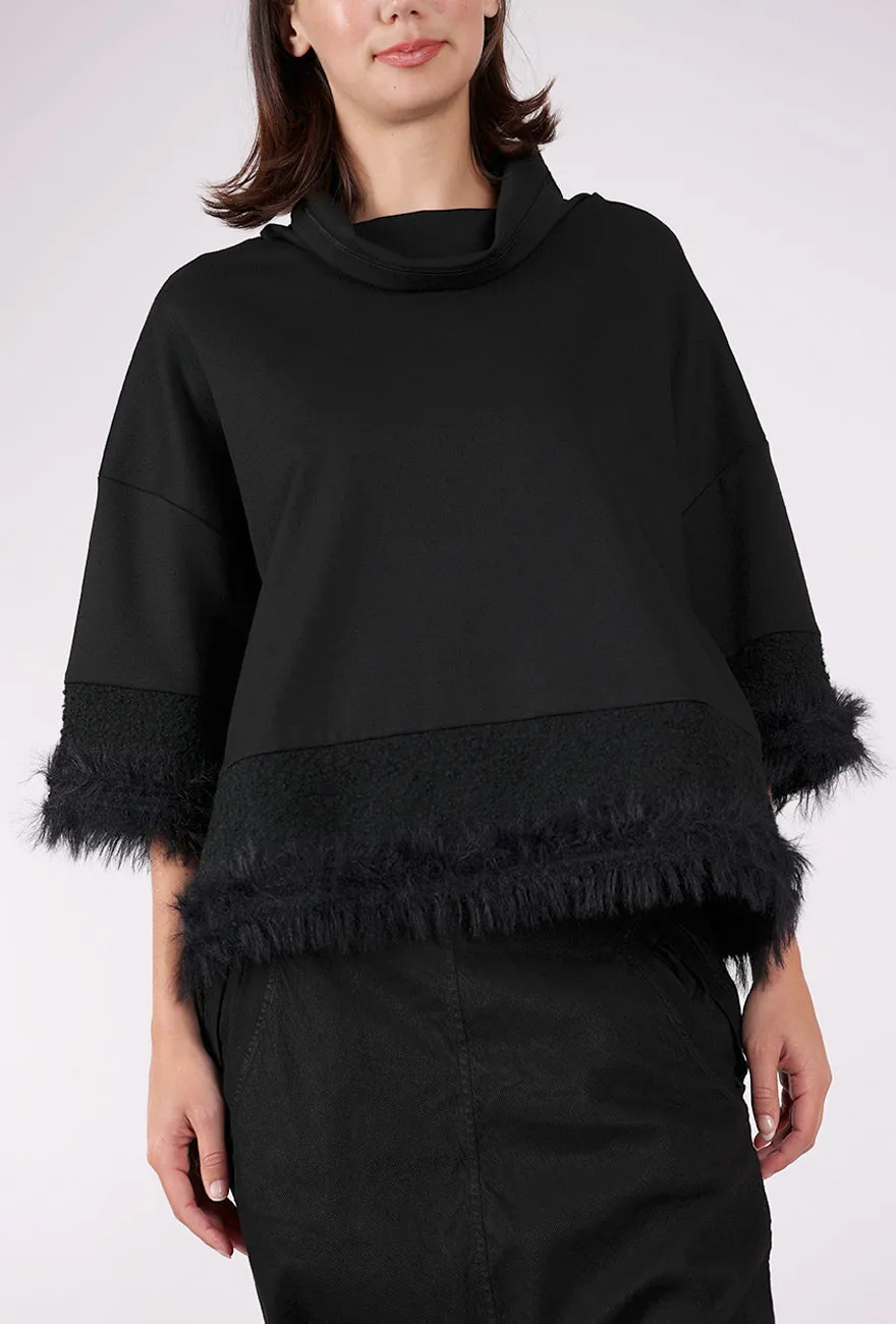 Stylish Comfort Kova Fringed Top, Black
