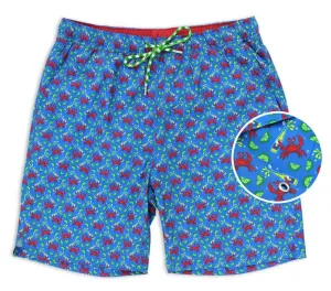 Drunken Crab: Swim Trunks - Blue Linen blend water sports clothing