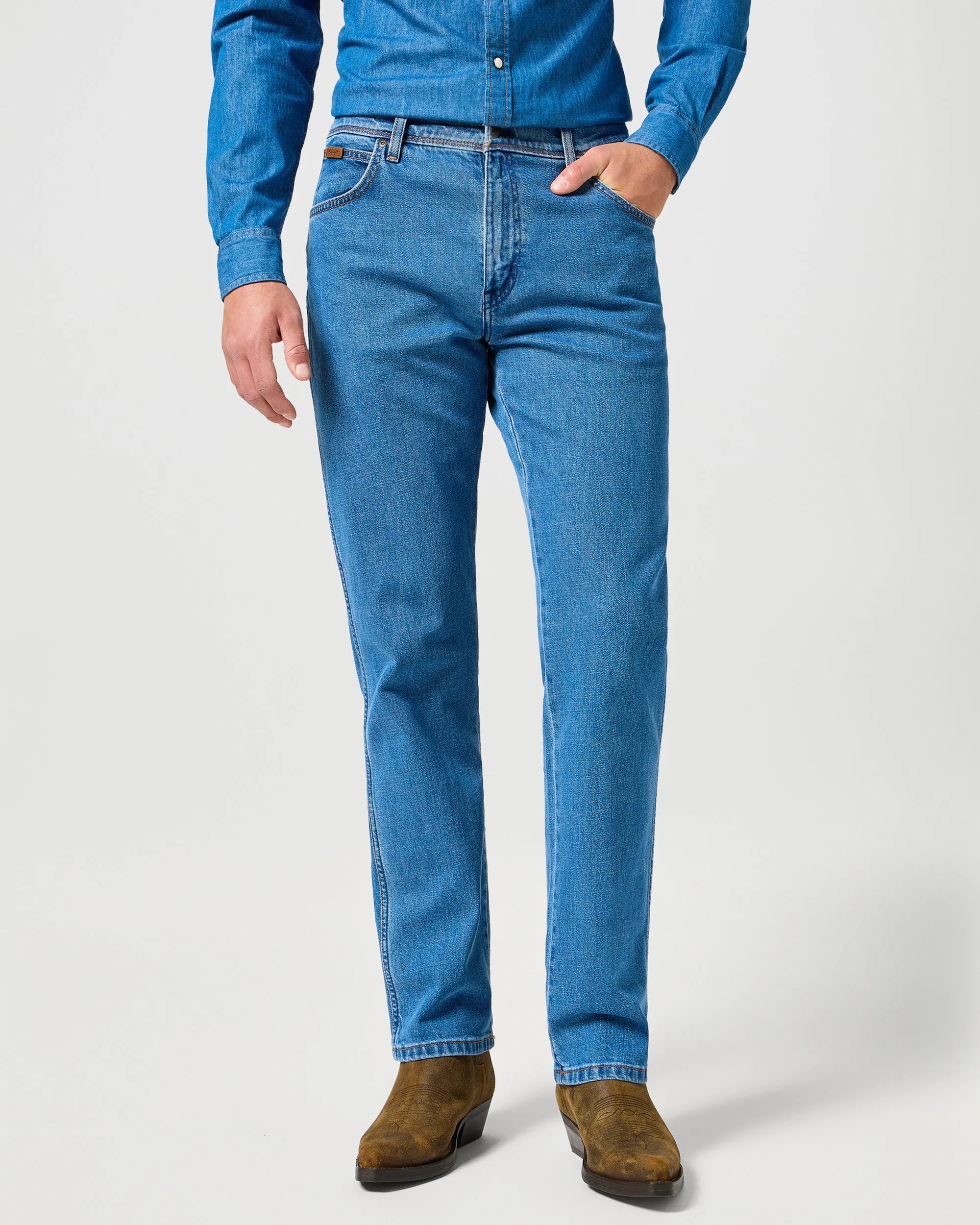 Wrangler Texas Stretch Authentic Straight Mens Jeans - Desert Mirage | Wrangler Jeans | JEANSTORE