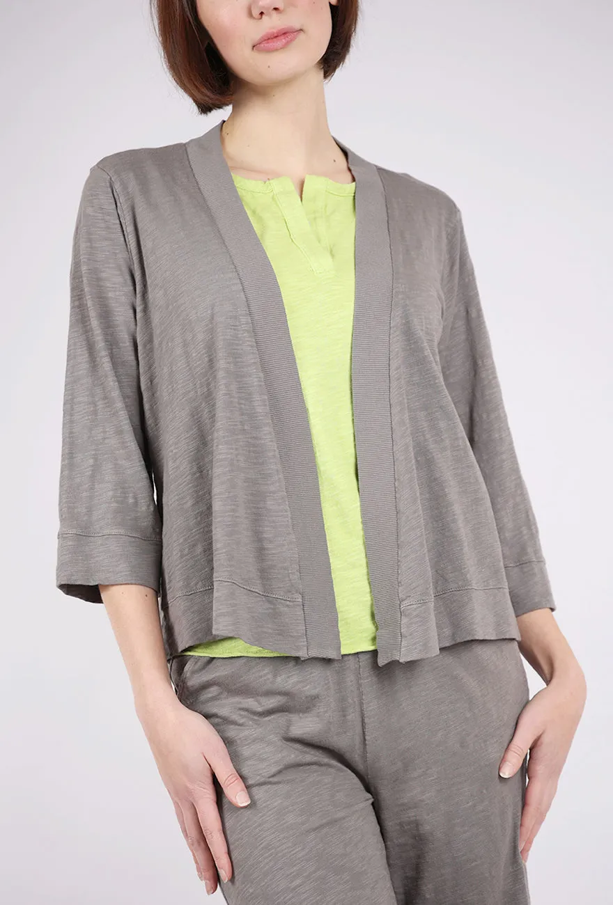 Stylish Fit Easy 3/4-Sleeve Cardie, Onyx Gray