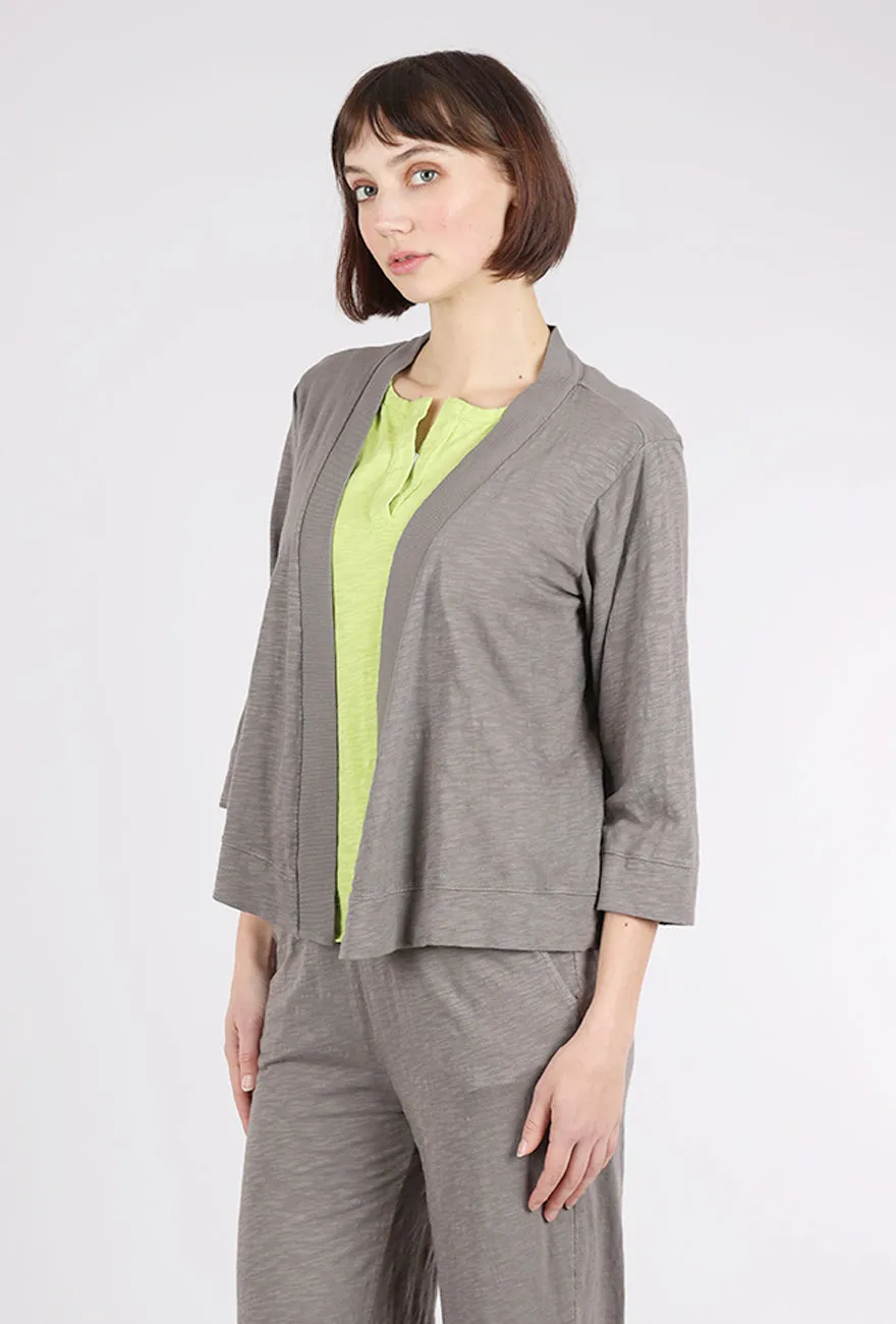 Stylish Fit Easy 3/4-Sleeve Cardie, Onyx Gray