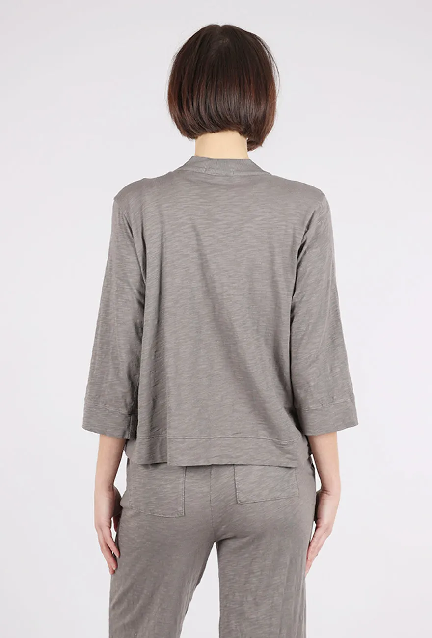 Stylish Fit Easy 3/4-Sleeve Cardie, Onyx Gray