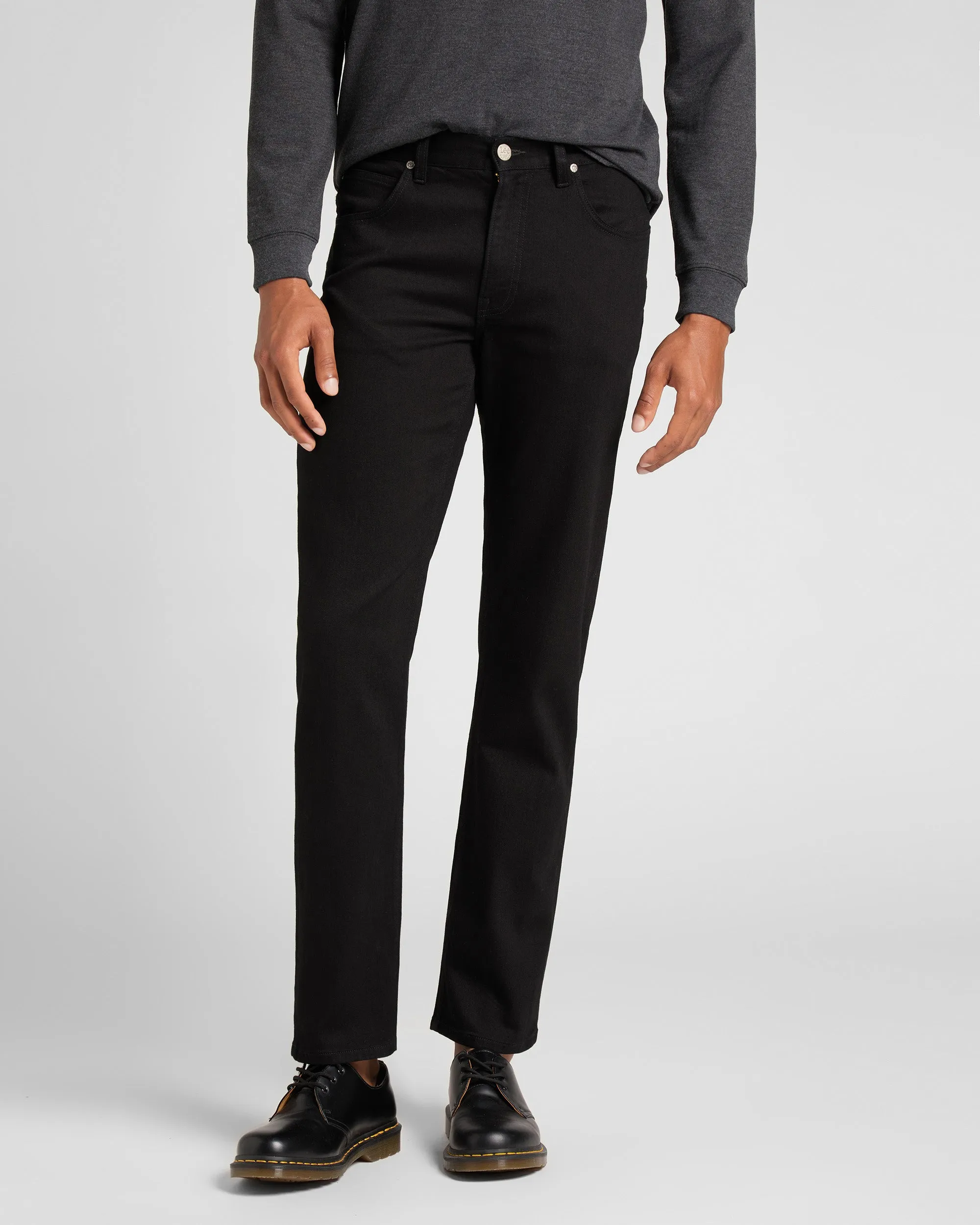 Lee Brooklyn Straight Regular Fit Mens Jeans - Clean Black | Lee Jeans | JEANSTORE