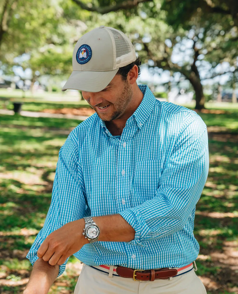 Stylish Pairing Stovall: Brookline Button Down Shirt - Marine Blue