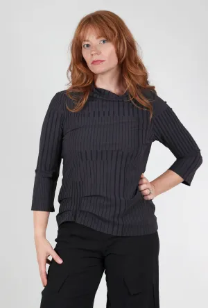 Round Collar Classic Color Ragtime Top, Espresso Staccato