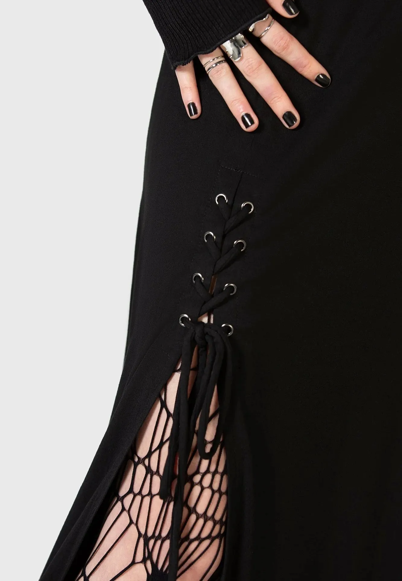Subtle Energy Killstar x Kihilist - Secretly Weep Maxi Black - Skirt