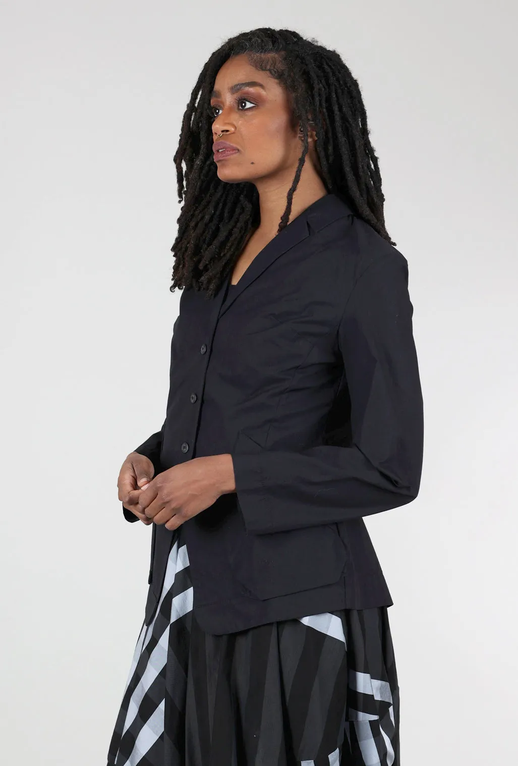 Suede Finish Roti Jacket, Black