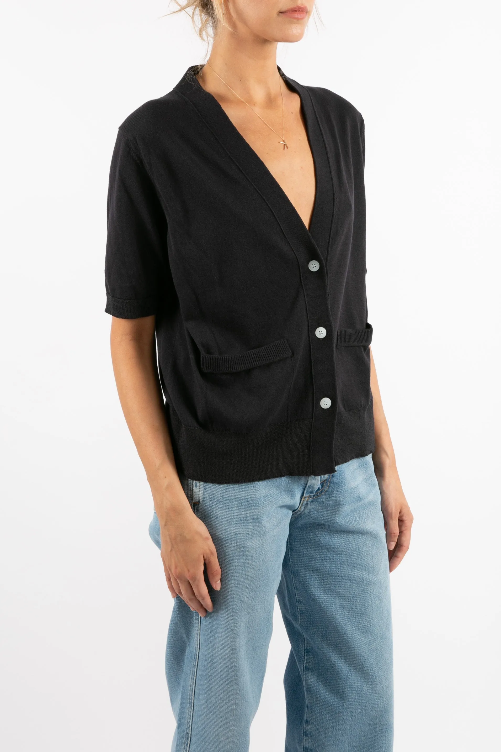 Sumi Deep Navy Cardi Smooth Touch
