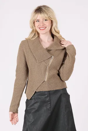 comfy sweater Chunky Side Zip Sweater, Camel