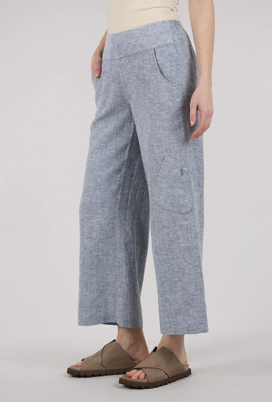 Summer Breeze Linen Pant, Indigo Smooth Fabric