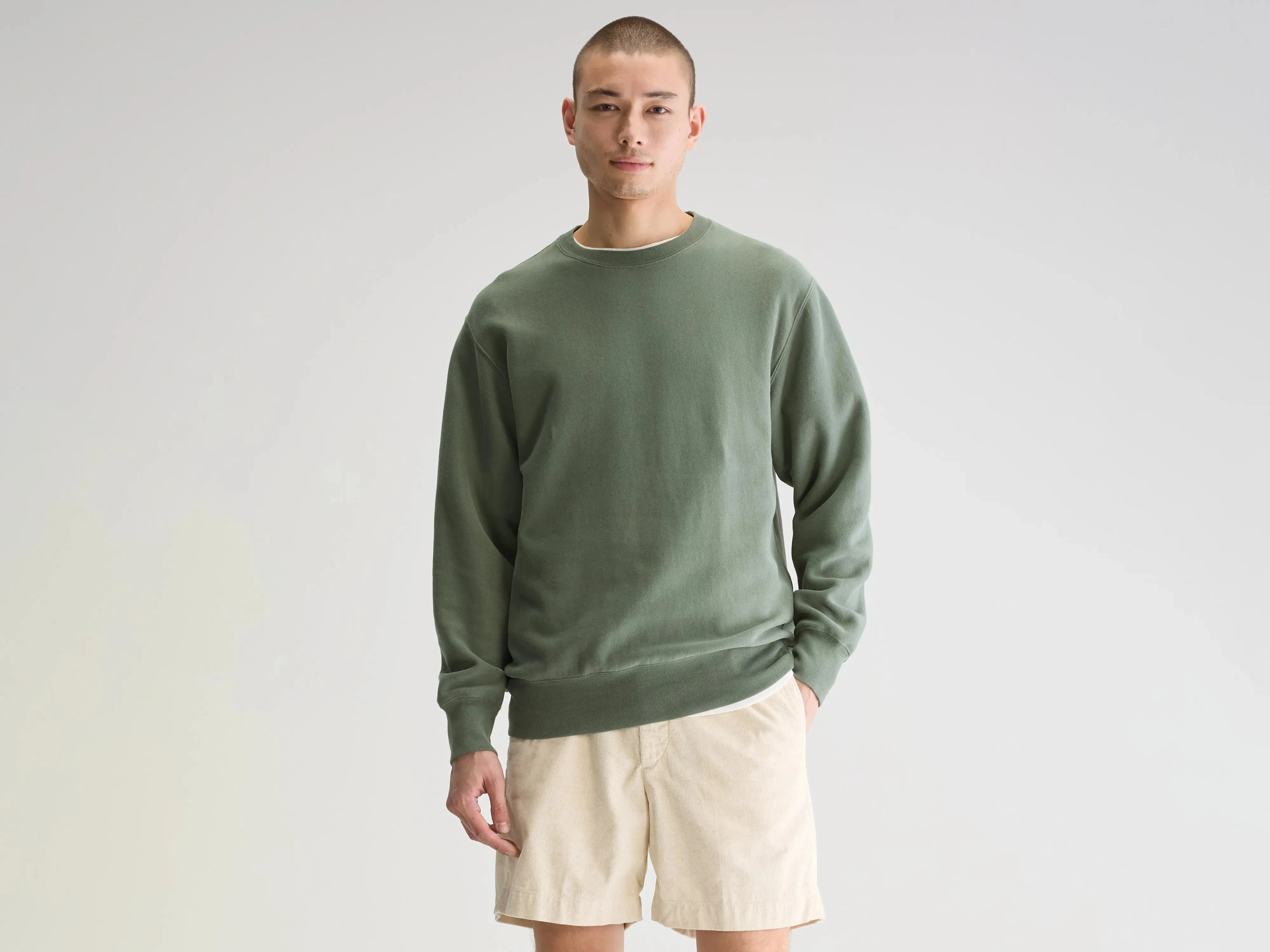 Suede Flake crewneck sweatshirt (251 / M / THYME)