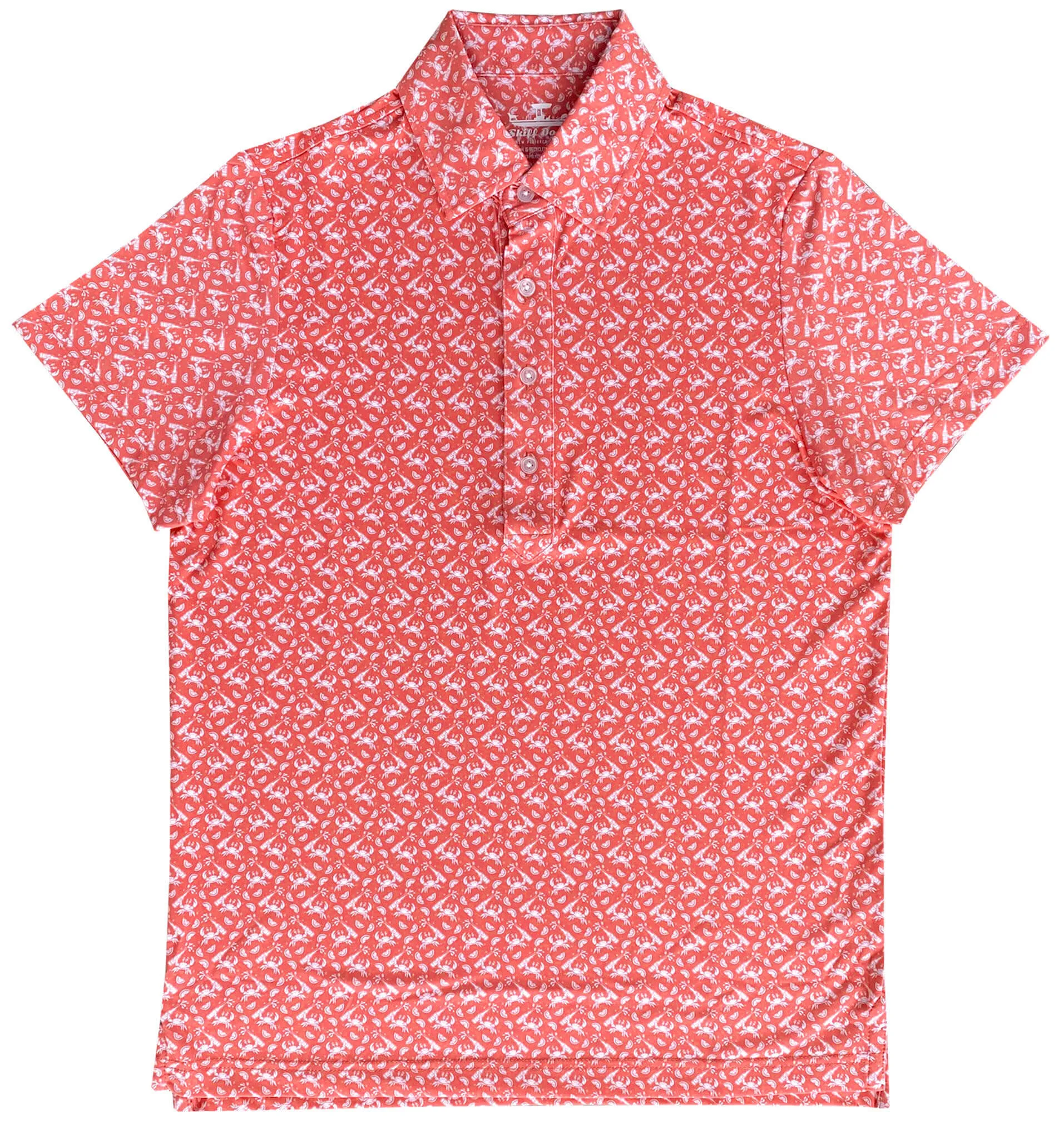 Sun Protection Drunken Crab: Upcycled Club Polo - Coral