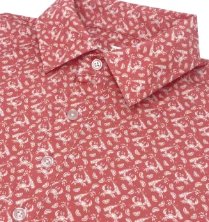 Business Meeting Drunken Crab: Upcycled Club Polo - Coral