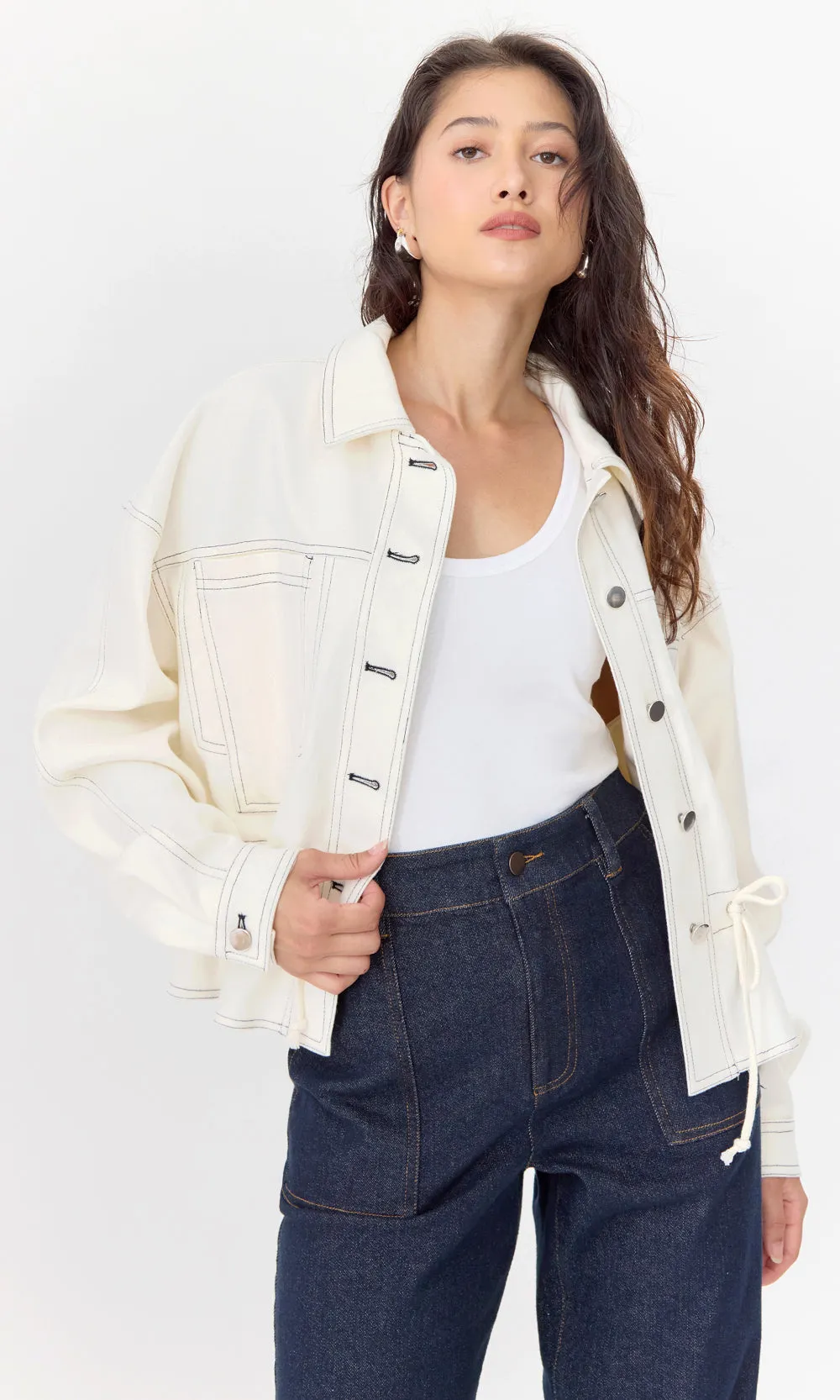 Supreme Comfort Quinn Waist Tie Stretch Twill Jacket