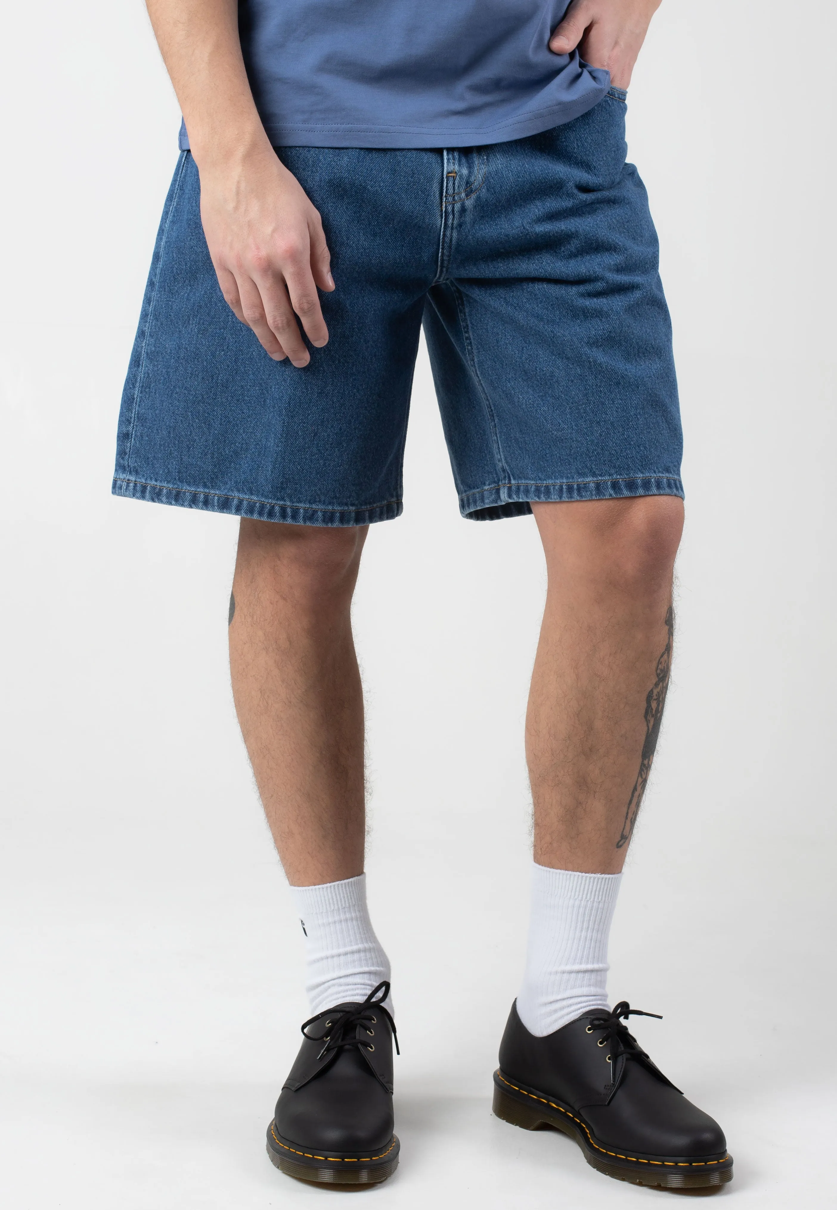 Casual Outfit Trendy Style Carhartt WIP - Nolan Heavy Stone Wash Blue - Shorts