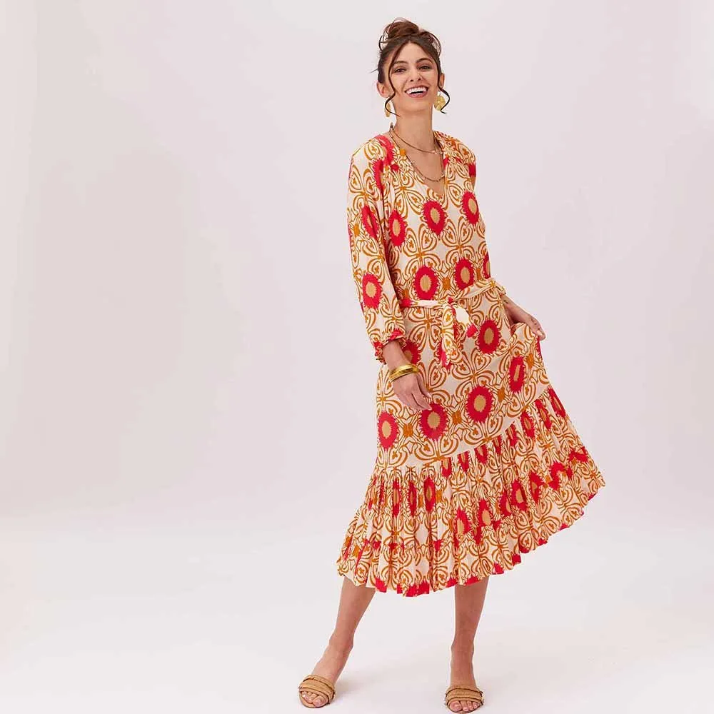 Susana Tiered Dress Fine Knit