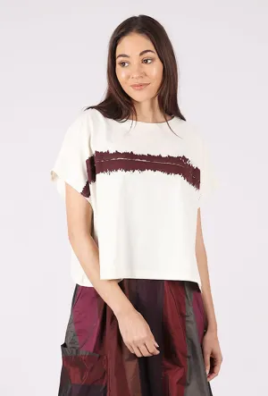 cyber monday Swatch S/S Dolman Boxy Tee, Off-White/Oxblood
