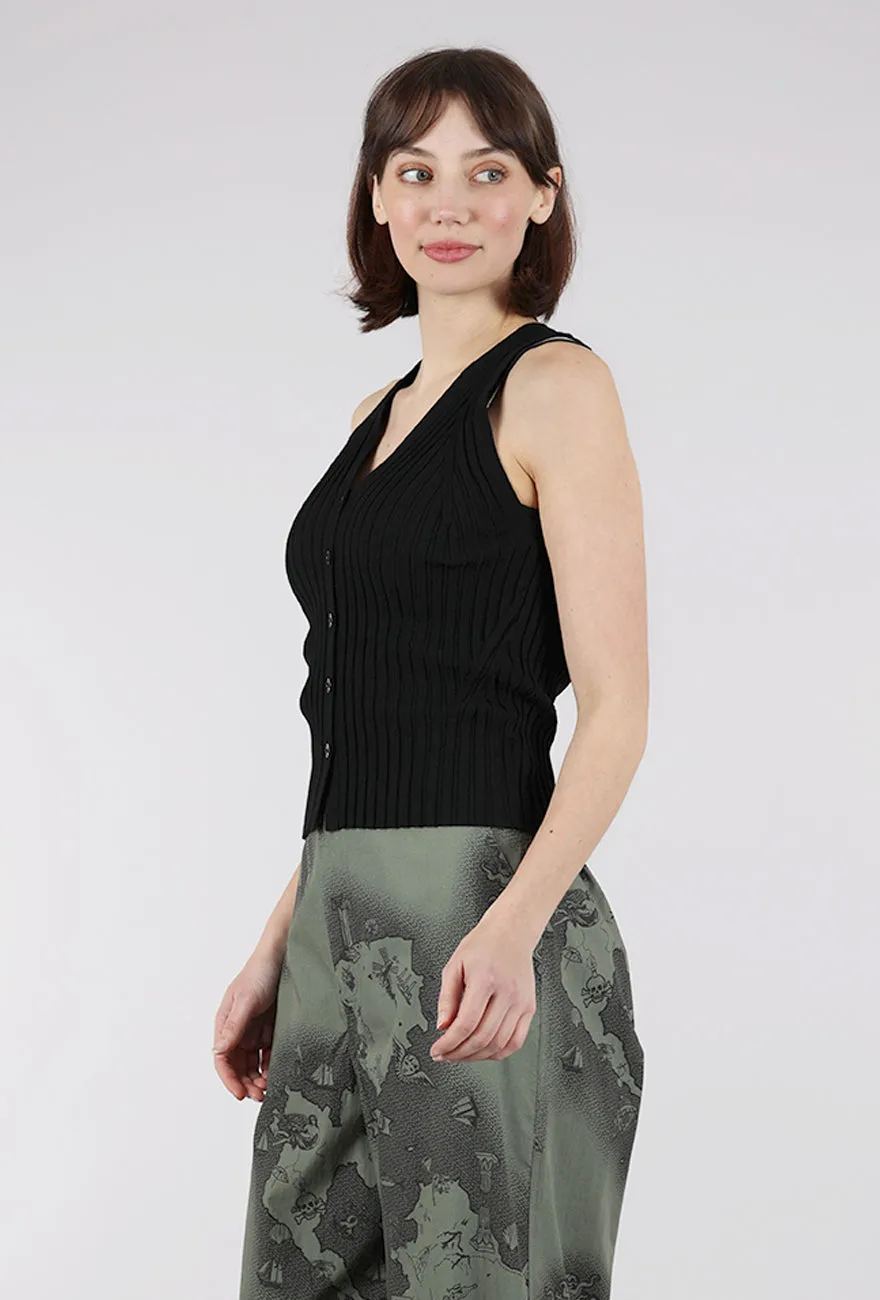 Sylvia Knit Vest, Black Sport Ready