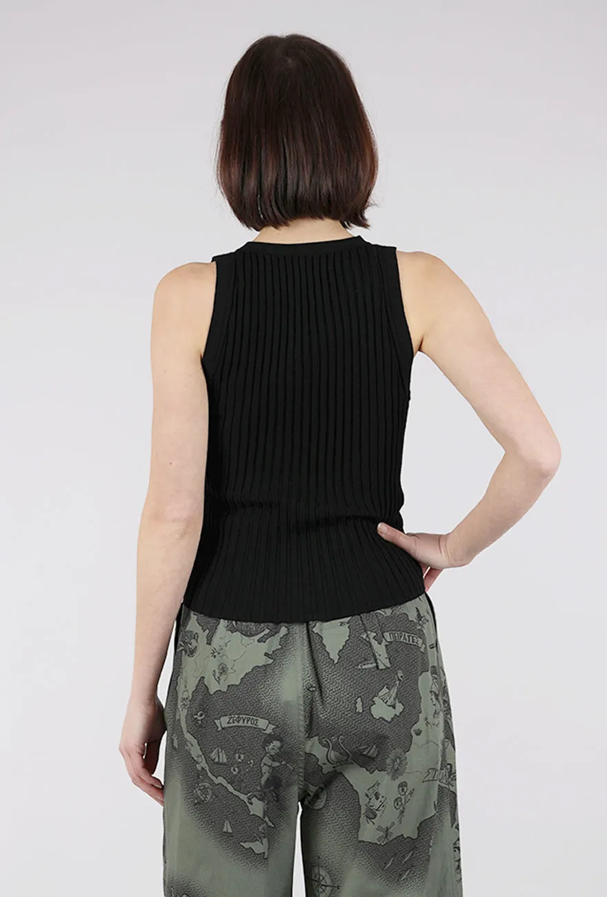 Sylvia Knit Vest, Black Sport Ready