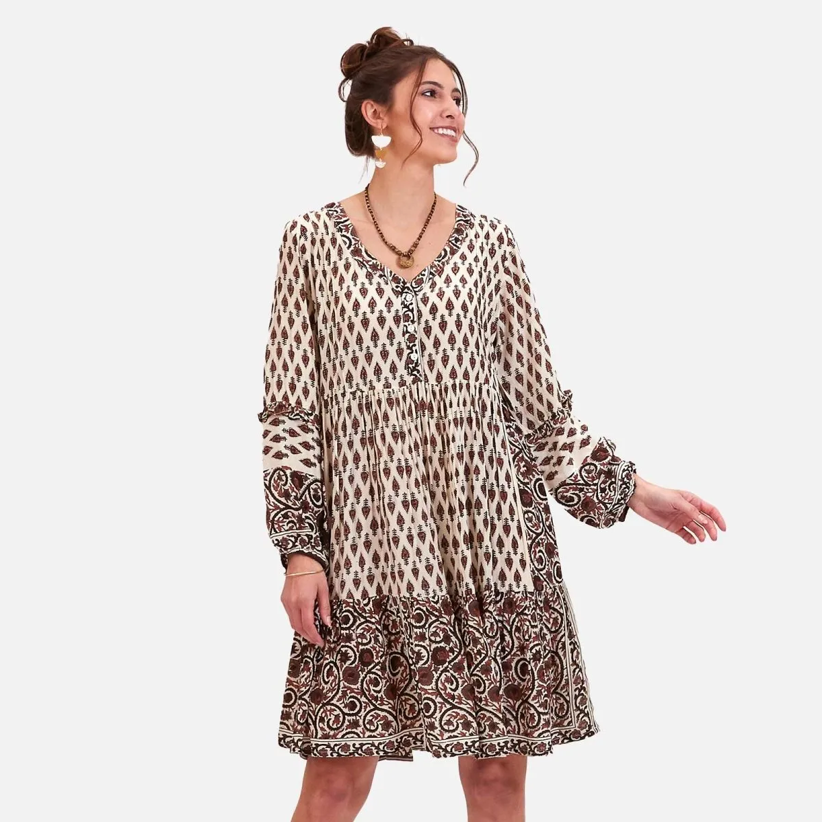 Full Coverage Julia Block Panel Midi Dress