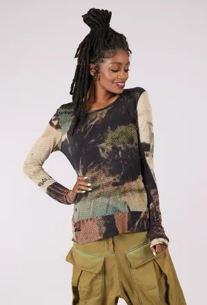 Sweet Style Slippery Moire Top, Bermuda Print