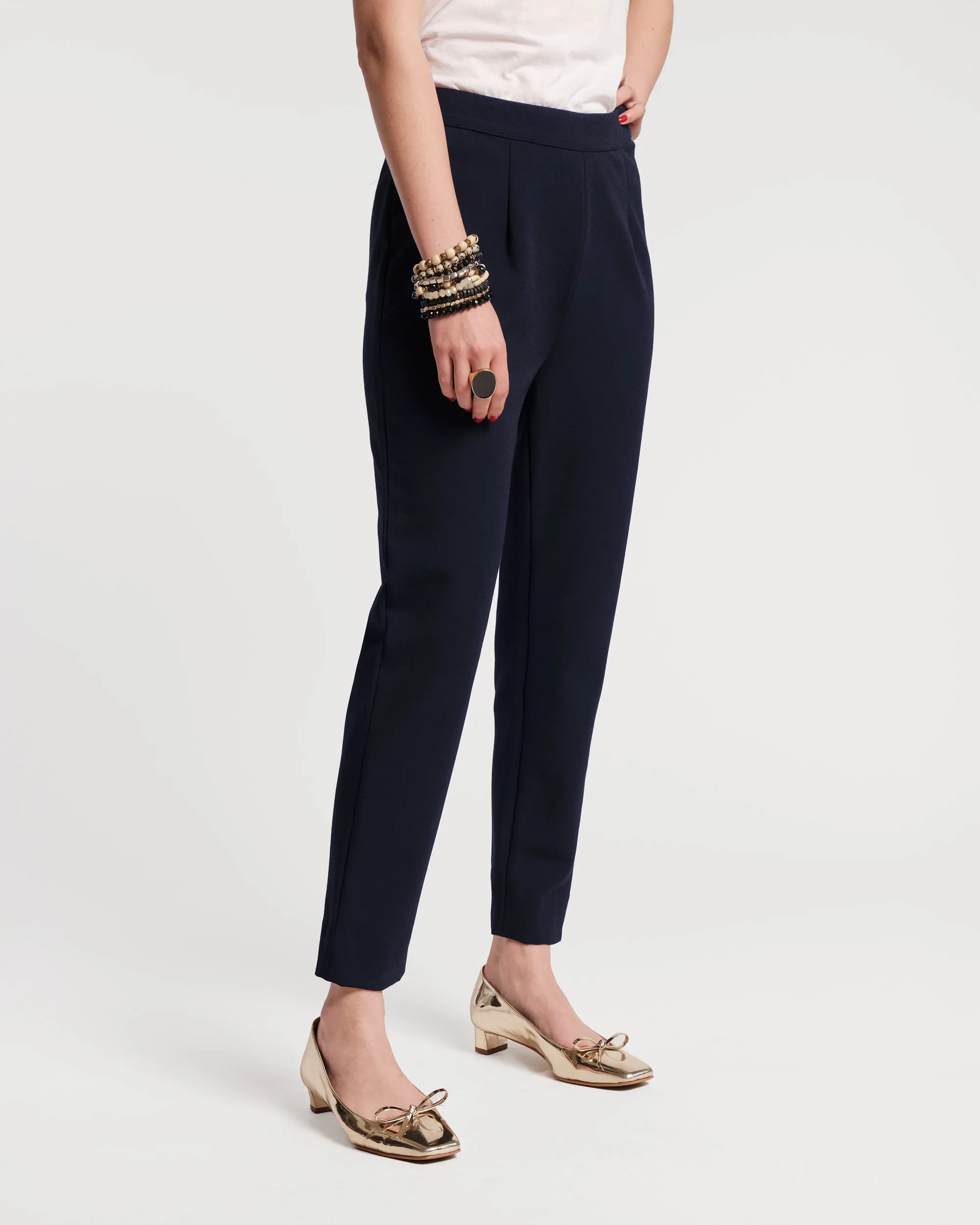 Tailored Fit Lucy Cigarette Pant - Cotton Stretch Navy