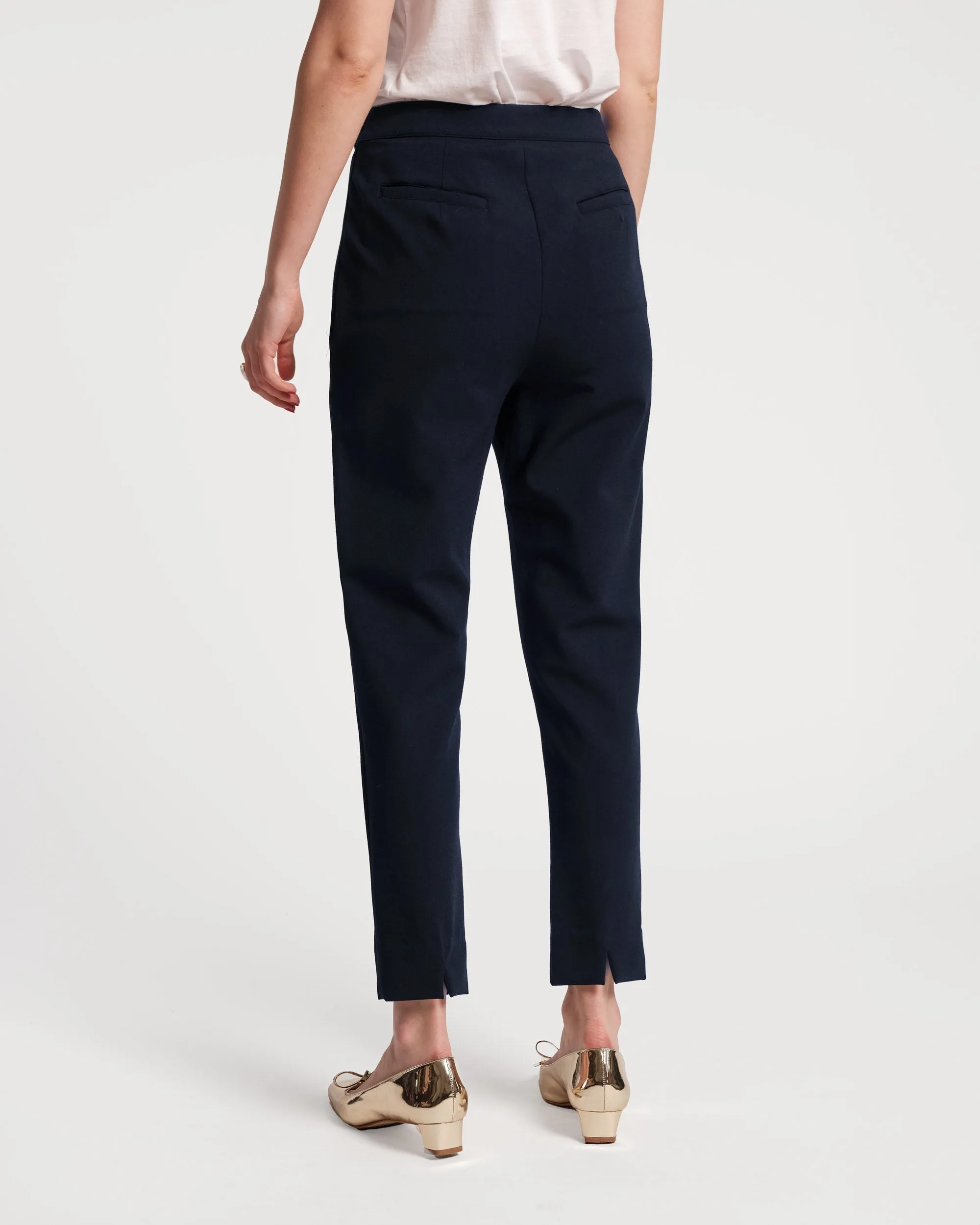Tailored Fit Lucy Cigarette Pant - Cotton Stretch Navy
